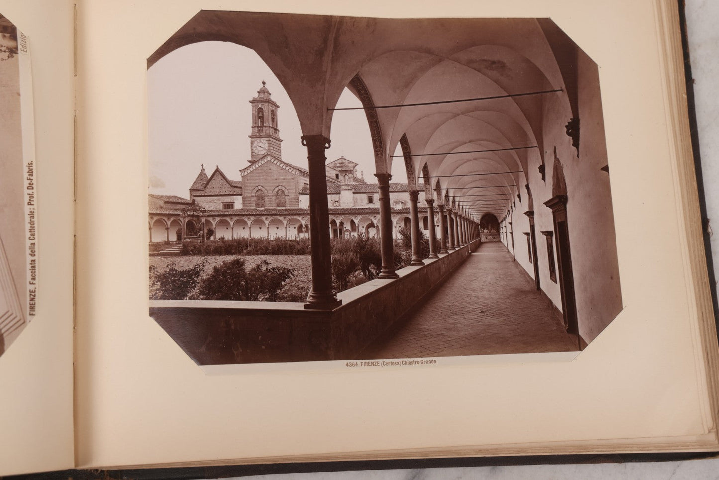 Lot 071 - Antique Photo Album With Approximately 100 Souvenir Photographs Of Landmarks In Italy, Including Churches And Cathedrals, Venice Canals, Ancient Ruins, Pompeii, Architecture, Doorways, Art And Statues