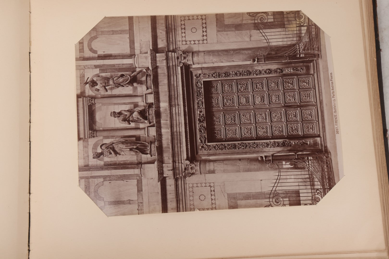 Lot 071 - Antique Photo Album With Approximately 100 Souvenir Photographs Of Landmarks In Italy, Including Churches And Cathedrals, Venice Canals, Ancient Ruins, Pompeii, Architecture, Doorways, Art And Statues