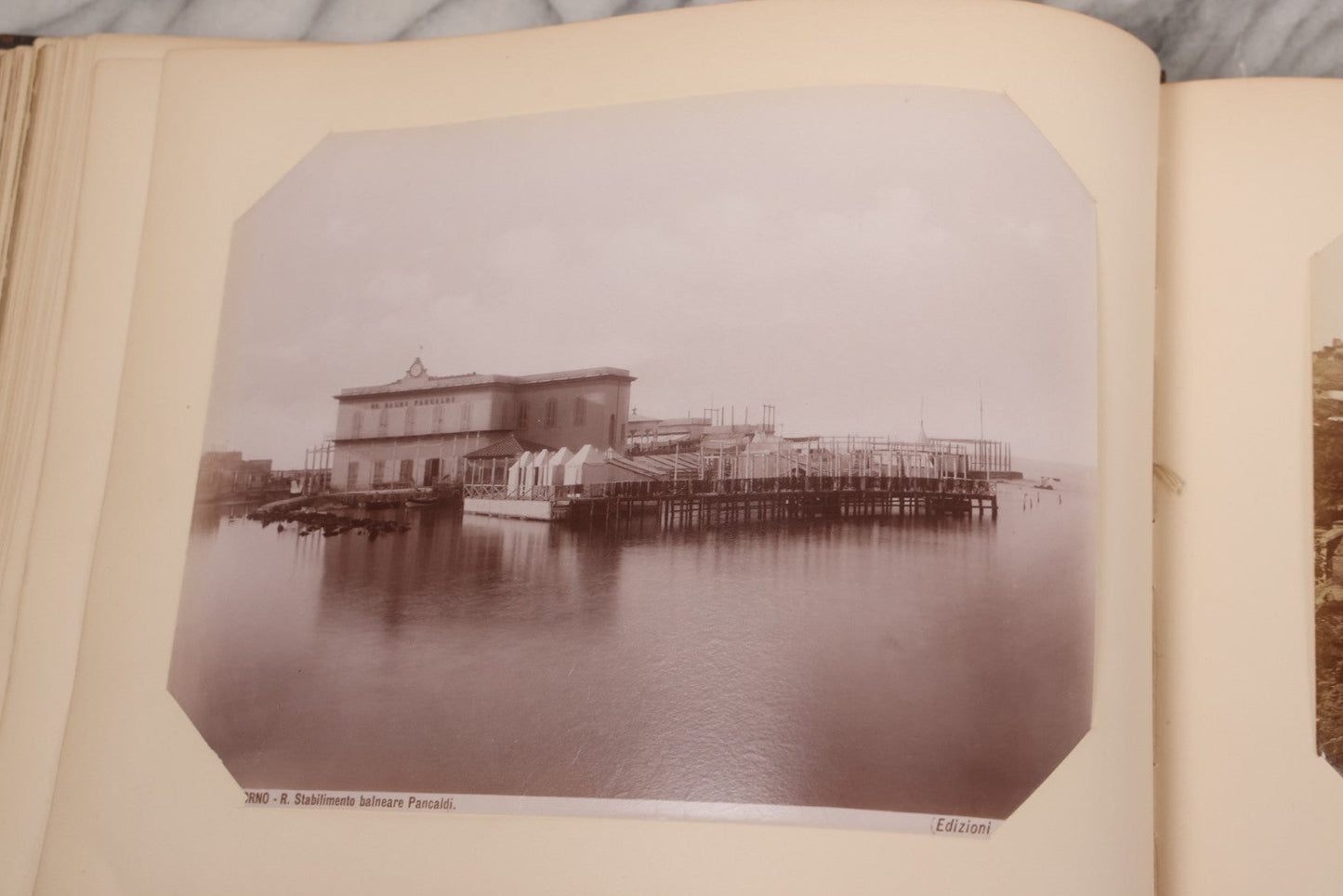 Lot 071 - Antique Photo Album With Approximately 100 Souvenir Photographs Of Landmarks In Italy, Including Churches And Cathedrals, Venice Canals, Ancient Ruins, Pompeii, Architecture, Doorways, Art And Statues