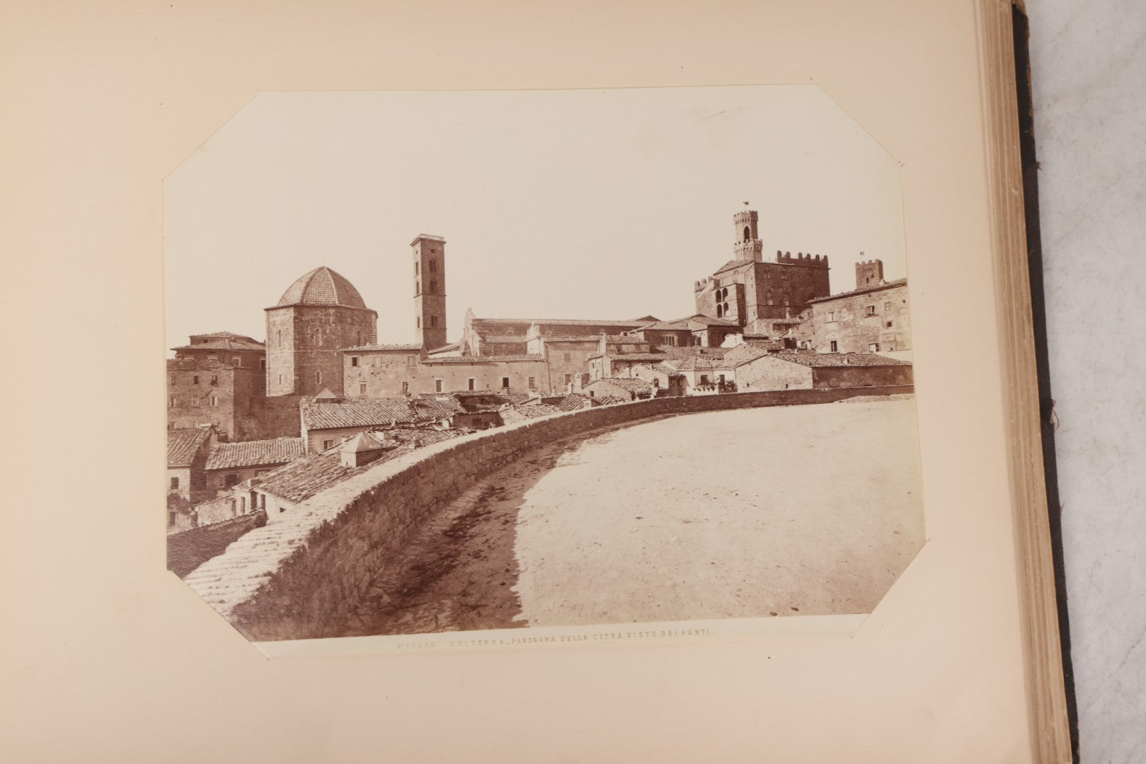 Lot 071 - Antique Photo Album With Approximately 100 Souvenir Photographs Of Landmarks In Italy, Including Churches And Cathedrals, Venice Canals, Ancient Ruins, Pompeii, Architecture, Doorways, Art And Statues