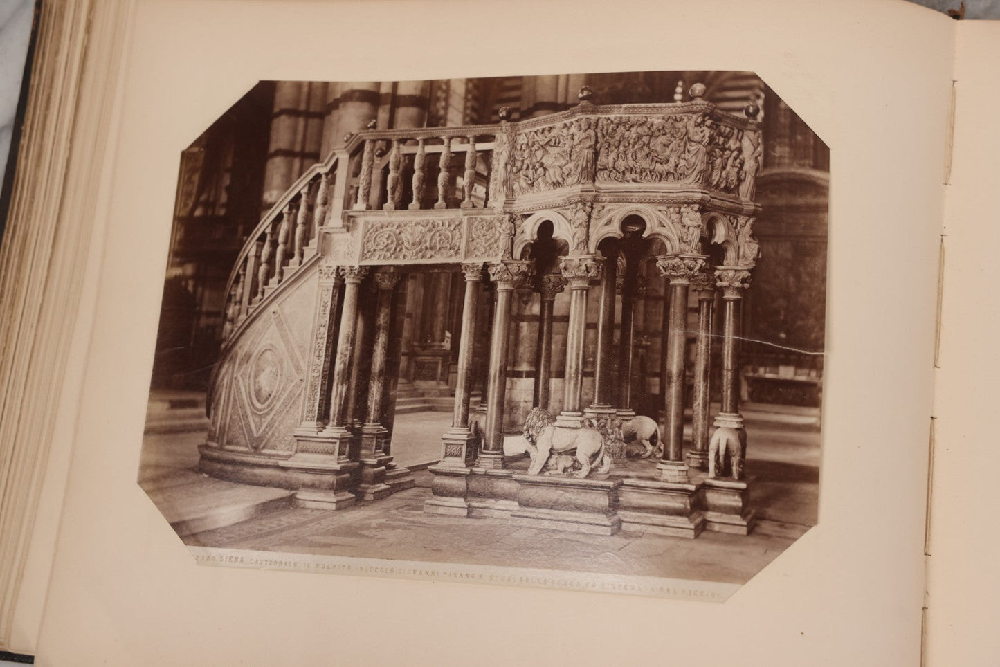 Lot 071 - Antique Photo Album With Approximately 100 Souvenir Photographs Of Landmarks In Italy, Including Churches And Cathedrals, Venice Canals, Ancient Ruins, Pompeii, Architecture, Doorways, Art And Statues