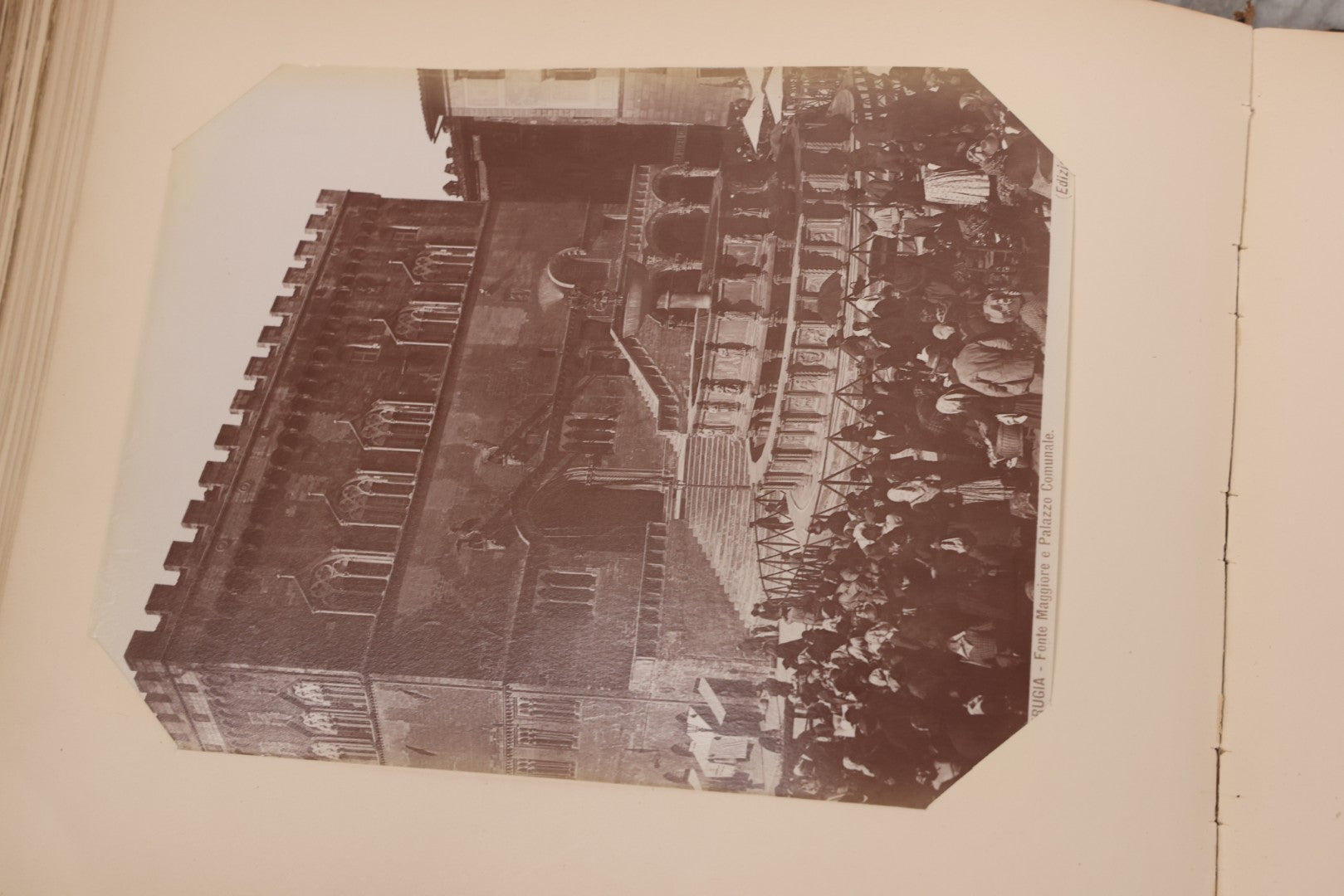 Lot 071 - Antique Photo Album With Approximately 100 Souvenir Photographs Of Landmarks In Italy, Including Churches And Cathedrals, Venice Canals, Ancient Ruins, Pompeii, Architecture, Doorways, Art And Statues