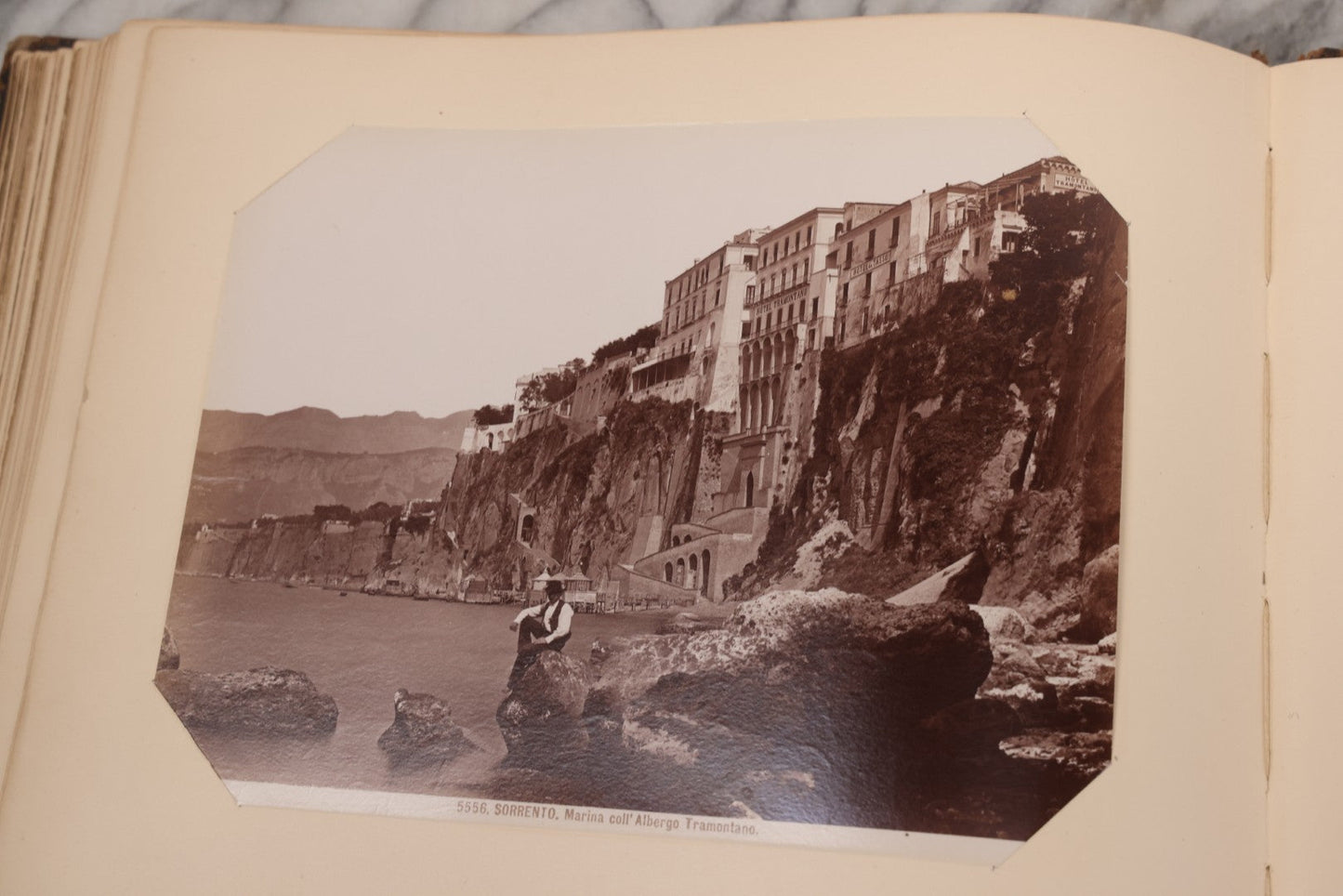 Lot 071 - Antique Photo Album With Approximately 100 Souvenir Photographs Of Landmarks In Italy, Including Churches And Cathedrals, Venice Canals, Ancient Ruins, Pompeii, Architecture, Doorways, Art And Statues