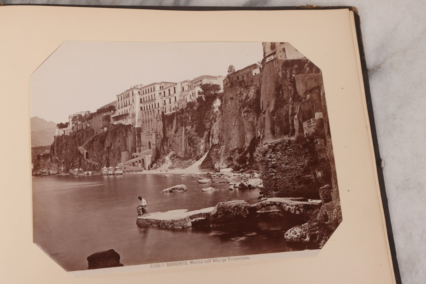 Lot 071 - Antique Photo Album With Approximately 100 Souvenir Photographs Of Landmarks In Italy, Including Churches And Cathedrals, Venice Canals, Ancient Ruins, Pompeii, Architecture, Doorways, Art And Statues
