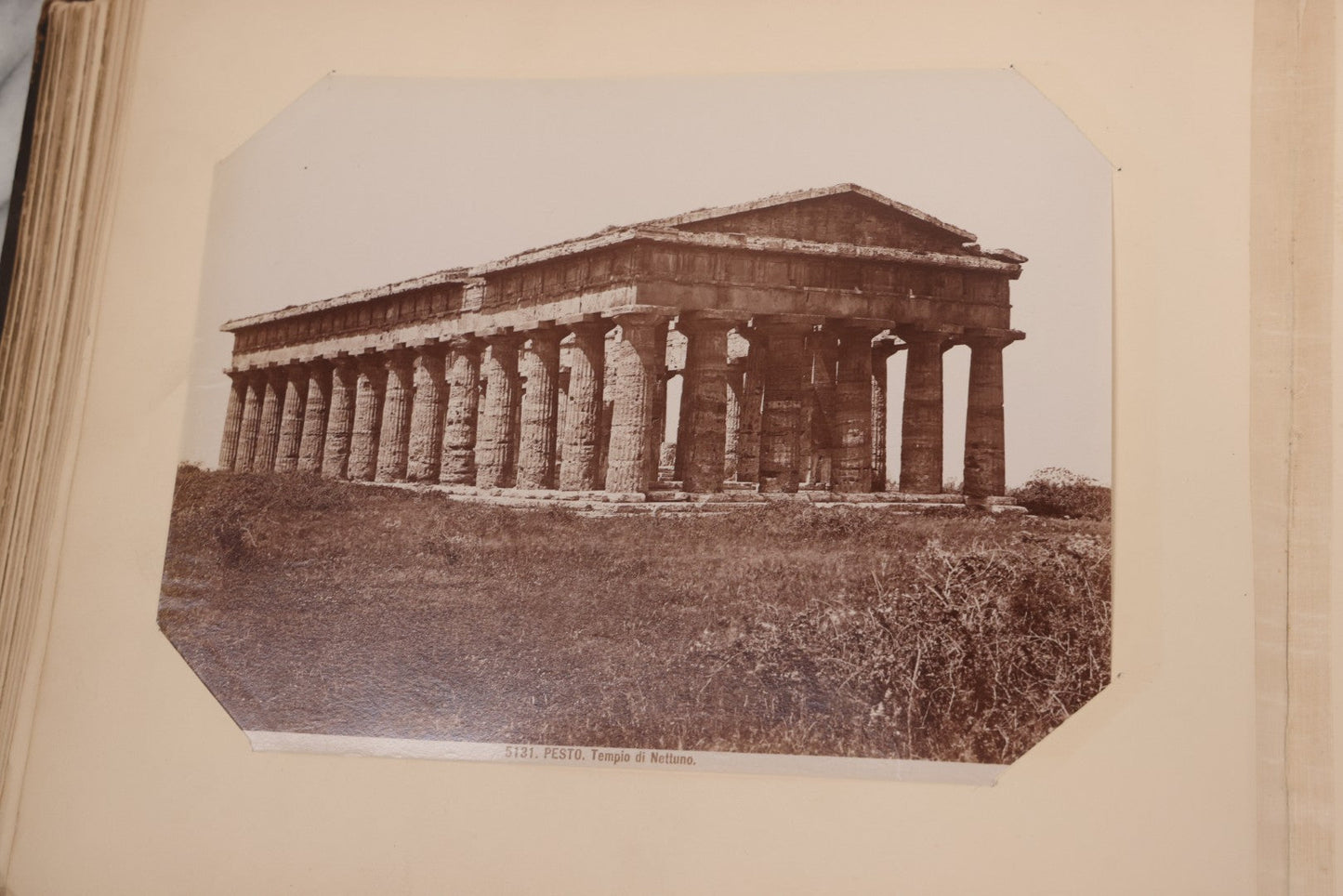 Lot 071 - Antique Photo Album With Approximately 100 Souvenir Photographs Of Landmarks In Italy, Including Churches And Cathedrals, Venice Canals, Ancient Ruins, Pompeii, Architecture, Doorways, Art And Statues