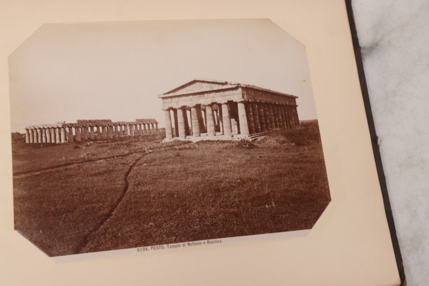 Lot 071 - Antique Photo Album With Approximately 100 Souvenir Photographs Of Landmarks In Italy, Including Churches And Cathedrals, Venice Canals, Ancient Ruins, Pompeii, Architecture, Doorways, Art And Statues