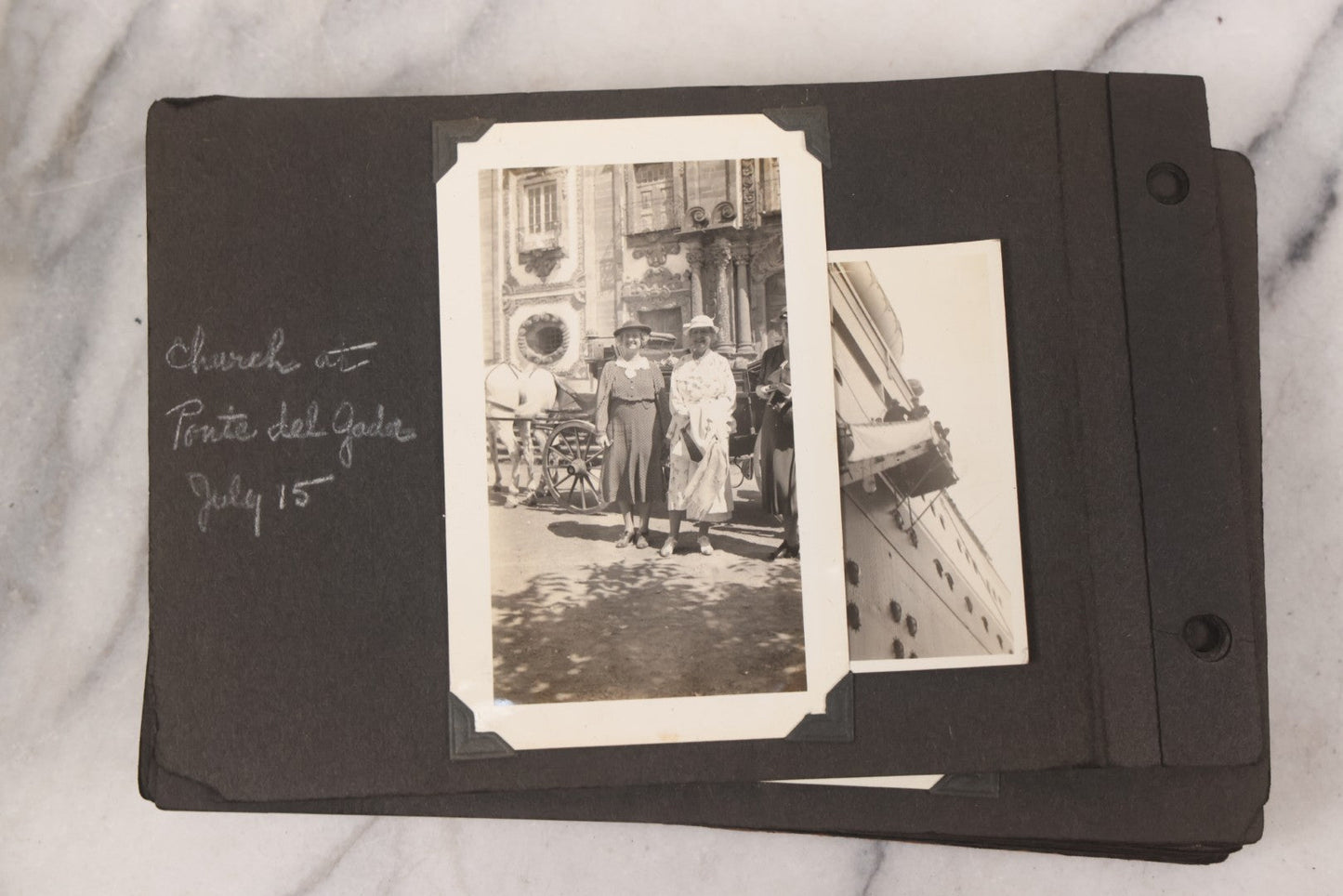 Lot 072 - Vintage Snapshot Photo Album Containing 85+ Photographs, Mostly Of Travel In Italy, Including Pompeii, Rome, Gelati Vendors, The Colosseum, Venice, As Well As Photographs Of The Netherlands, Edinburgh, And More, Note All Page Loose