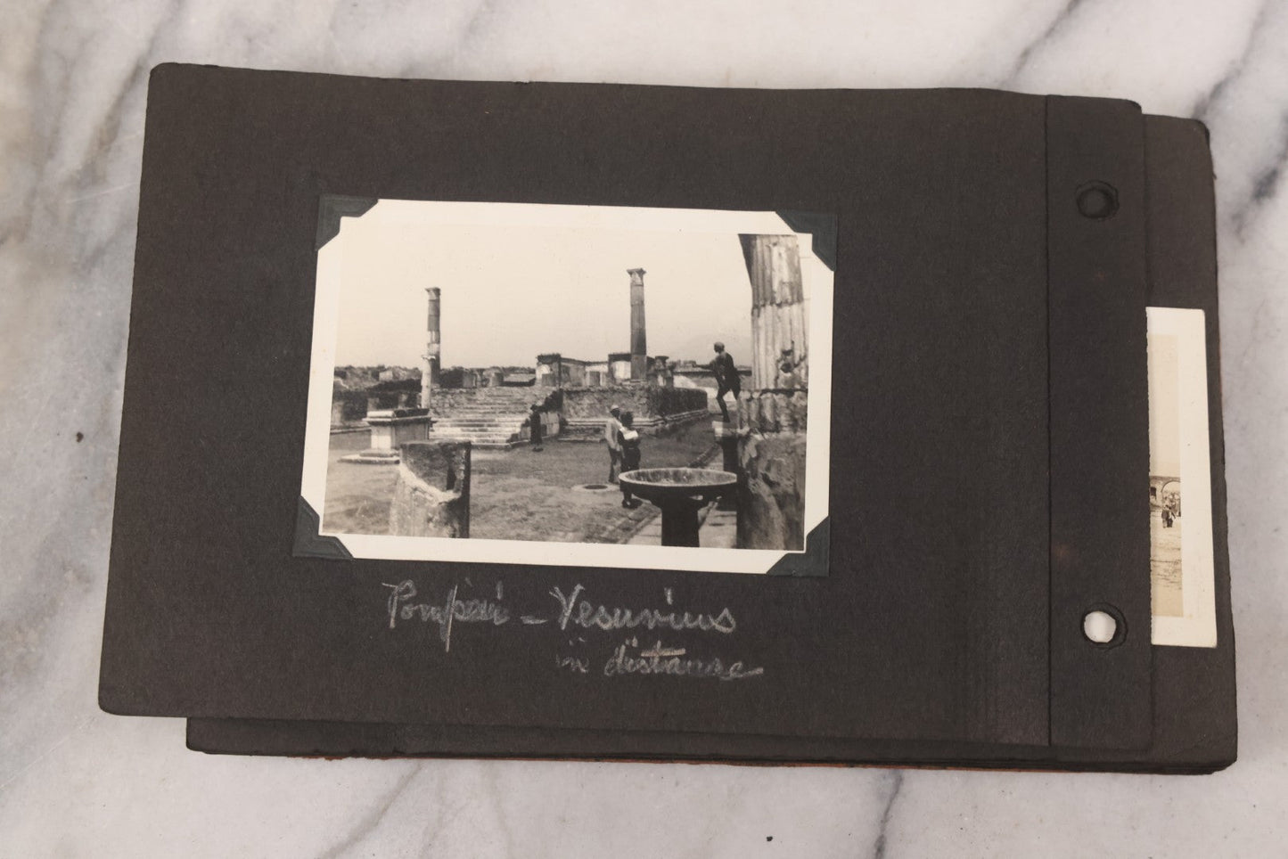 Lot 072 - Vintage Snapshot Photo Album Containing 85+ Photographs, Mostly Of Travel In Italy, Including Pompeii, Rome, Gelati Vendors, The Colosseum, Venice, As Well As Photographs Of The Netherlands, Edinburgh, And More, Note All Page Loose