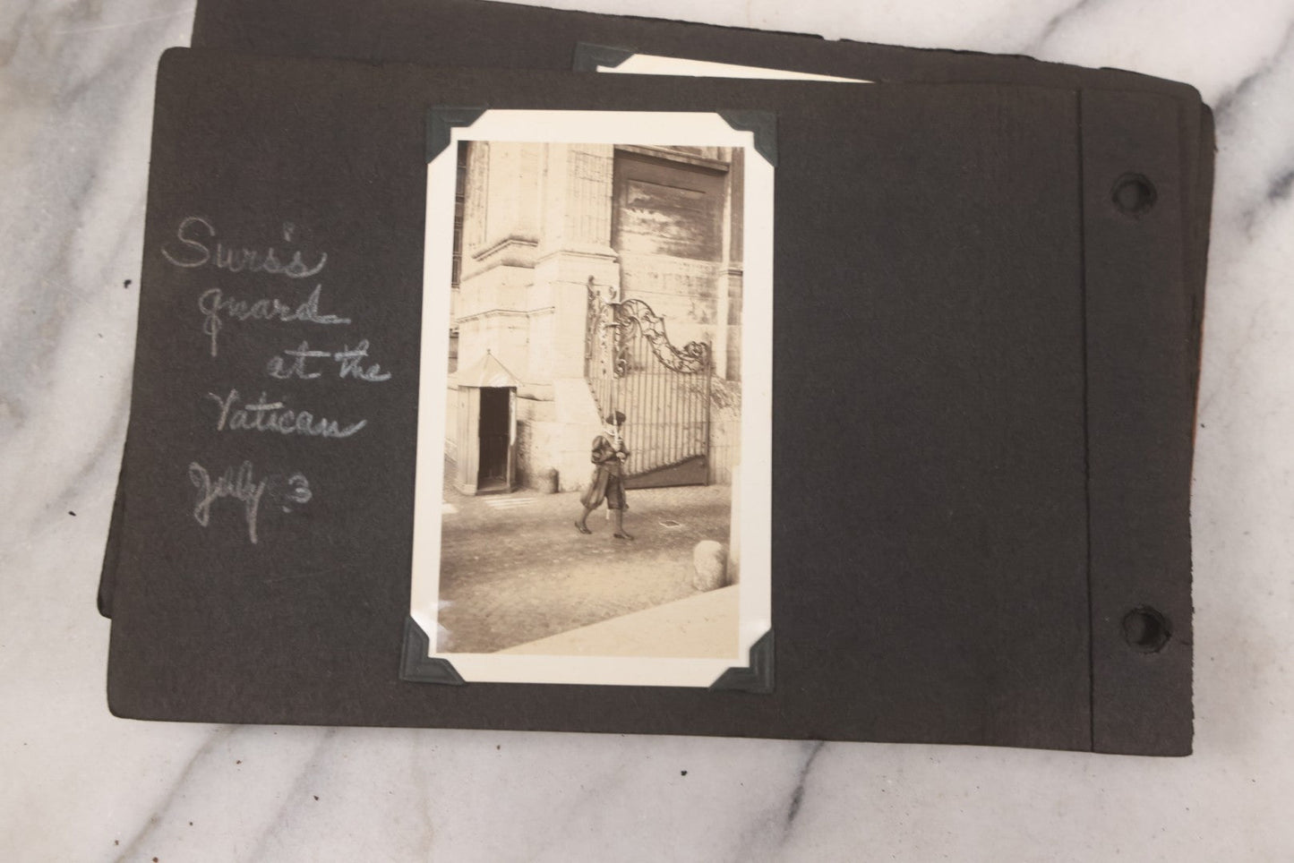 Lot 072 - Vintage Snapshot Photo Album Containing 85+ Photographs, Mostly Of Travel In Italy, Including Pompeii, Rome, Gelati Vendors, The Colosseum, Venice, As Well As Photographs Of The Netherlands, Edinburgh, And More, Note All Page Loose