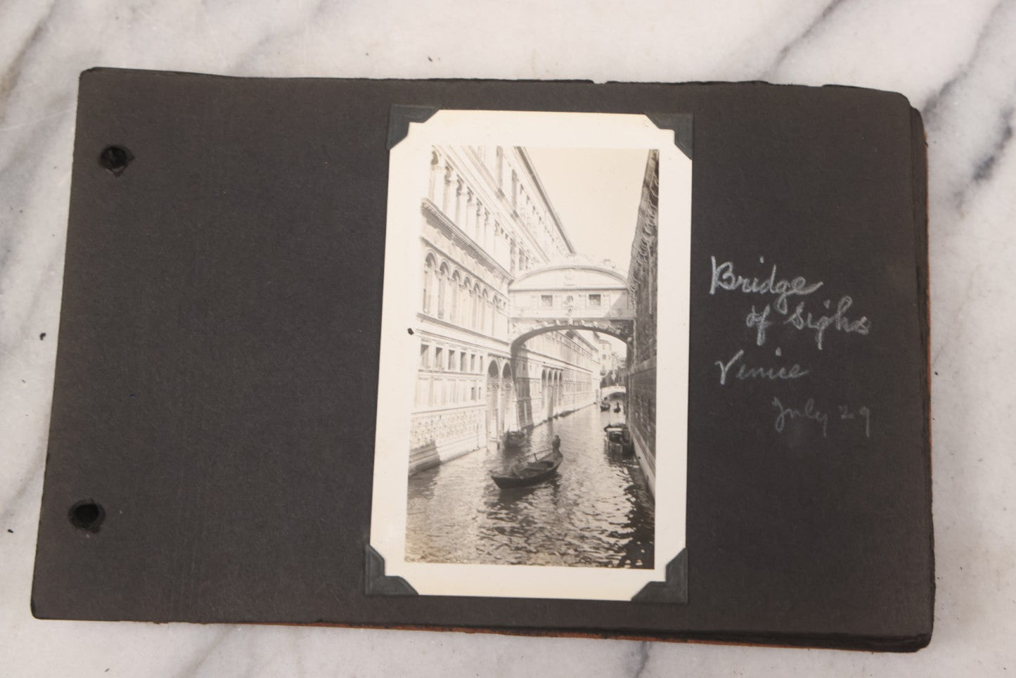 Lot 072 - Vintage Snapshot Photo Album Containing 85+ Photographs, Mostly Of Travel In Italy, Including Pompeii, Rome, Gelati Vendors, The Colosseum, Venice, As Well As Photographs Of The Netherlands, Edinburgh, And More, Note All Page Loose
