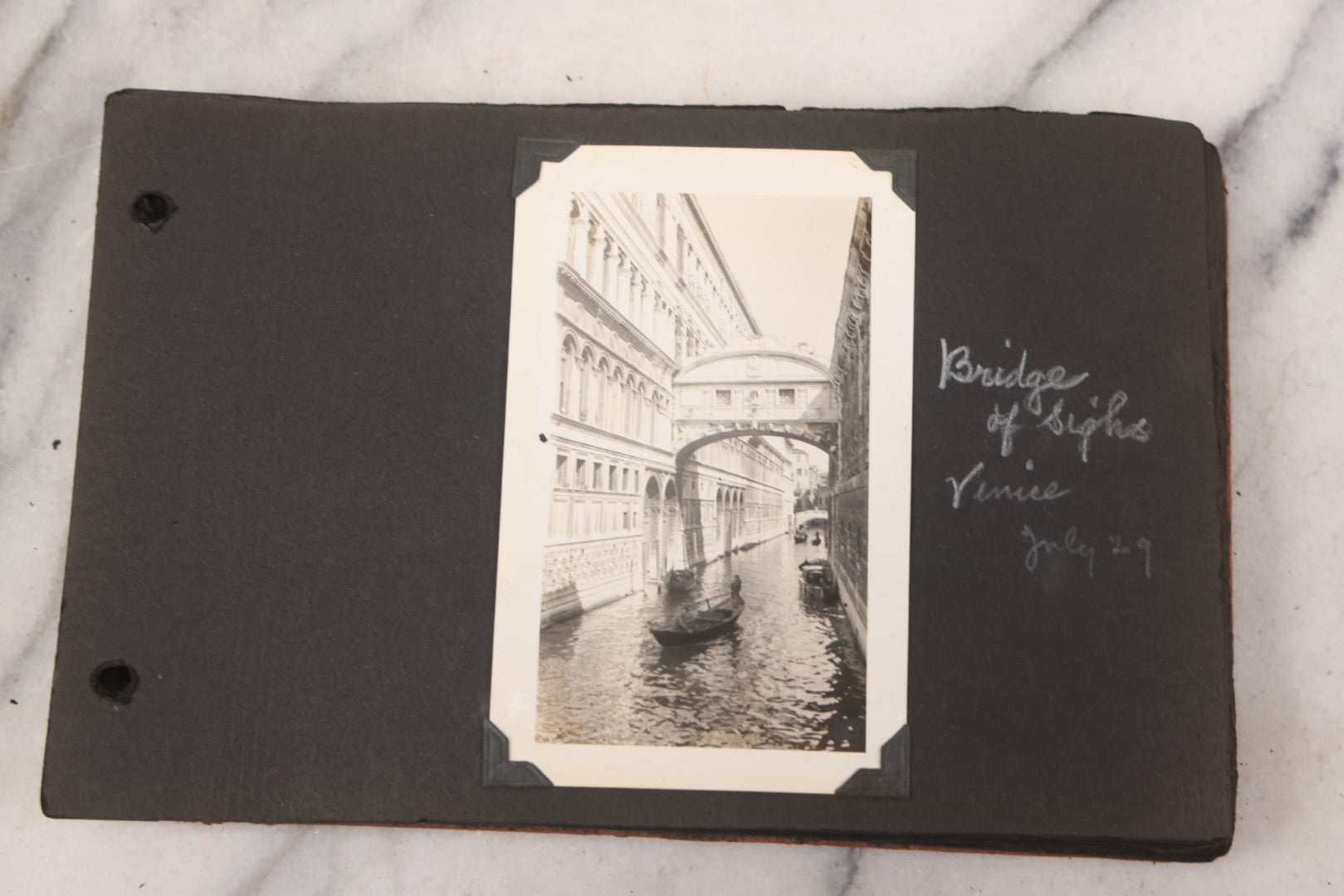 Lot 072 - Vintage Snapshot Photo Album Containing 85+ Photographs, Mostly Of Travel In Italy, Including Pompeii, Rome, Gelati Vendors, The Colosseum, Venice, As Well As Photographs Of The Netherlands, Edinburgh, And More, Note All Page Loose