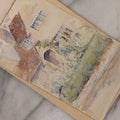 Lot 073 - Antique Architecture And Furniture Sketchbook, Containing Many Original Pencil Sketches Of Buildings, Furniture, Light Fixtures, And More, With Watercolors, Europe, Circa 1900