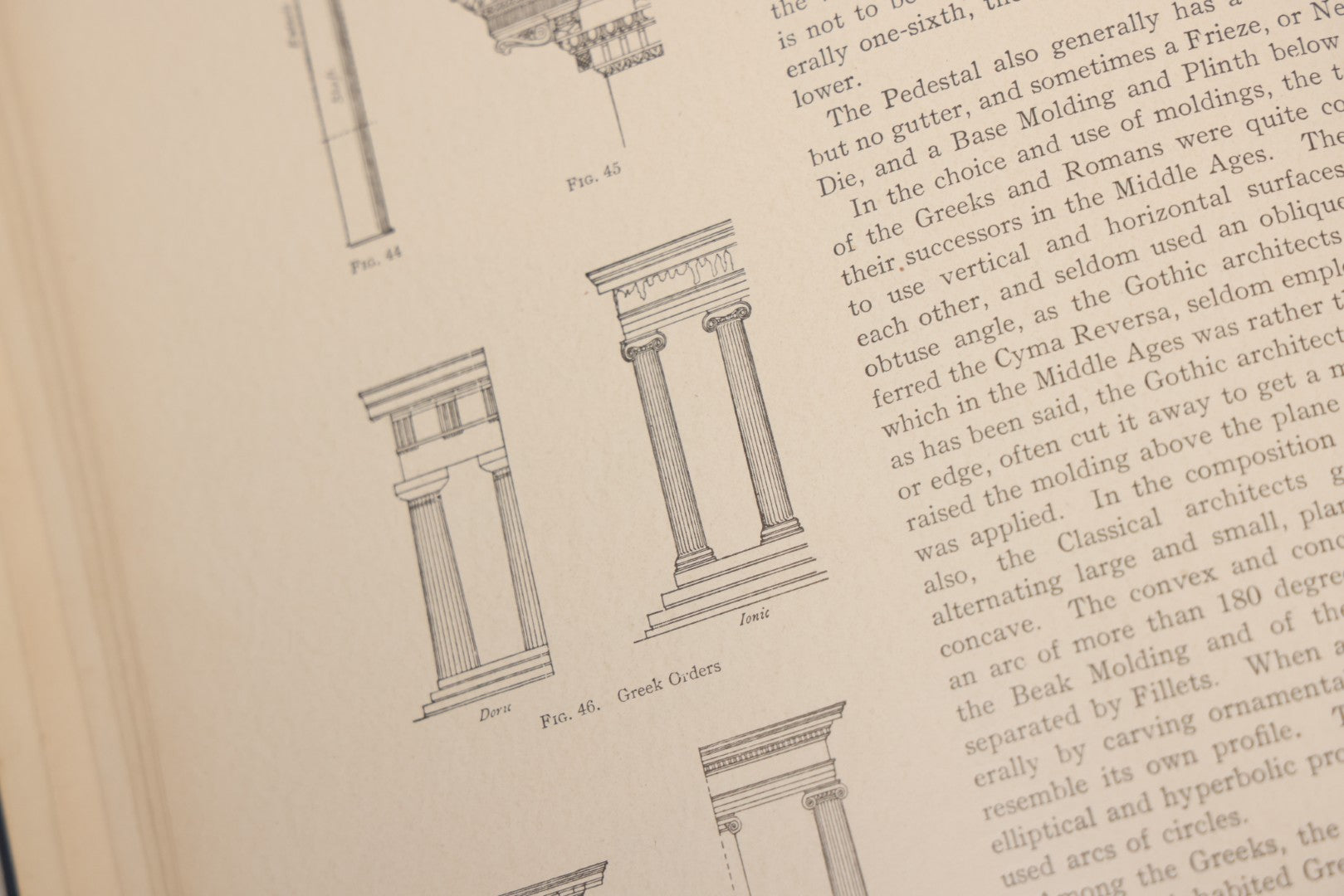 Lot 074 - Pair Of Antique Architecture Books, "The American Vignola" By William R. Ware, Parts I & II, International Textbook Company, Scranton, 1925, Fifth Edition, Profusely Illustrated, Hardcover In Blue Cloth With Gilt Lettering