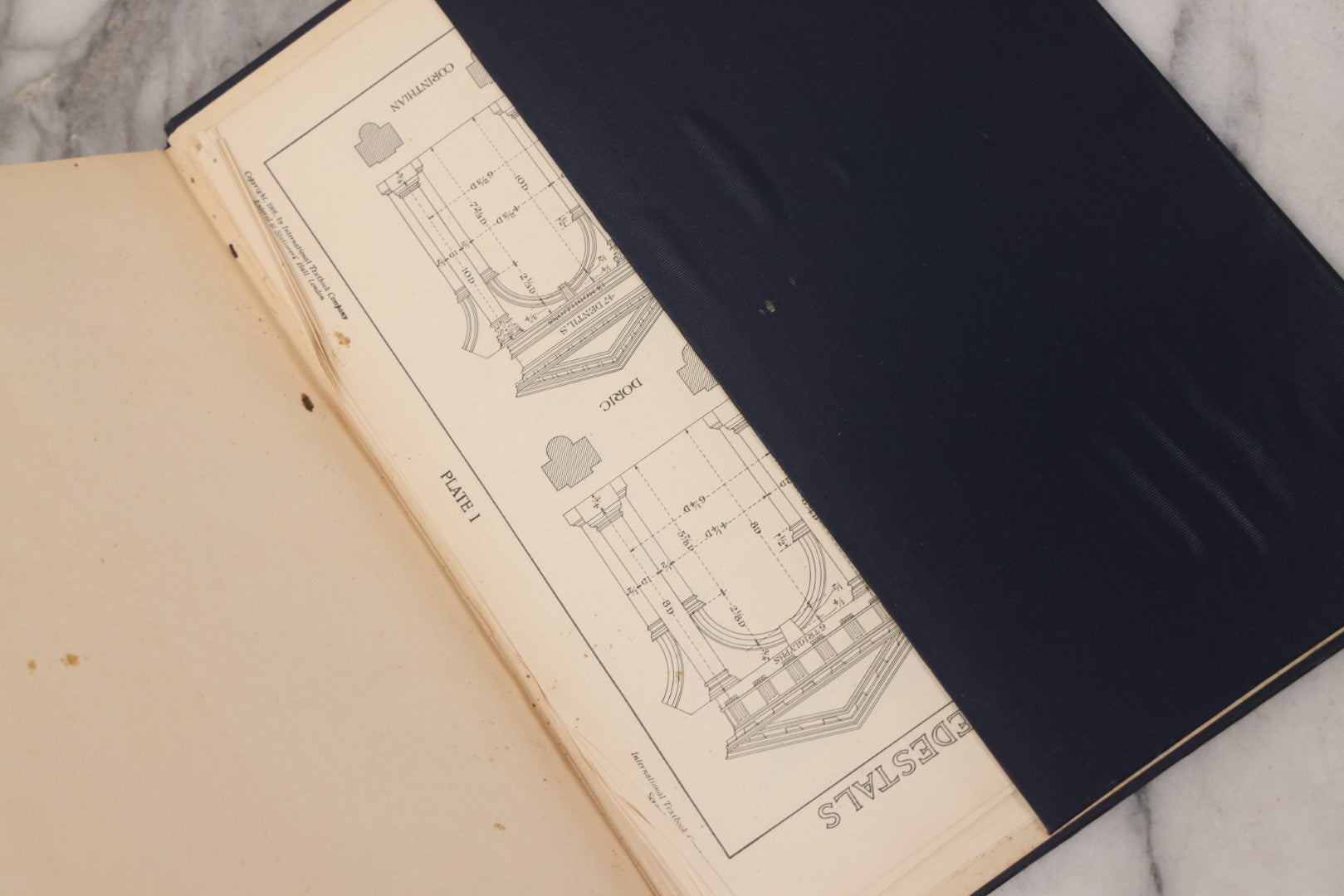 Lot 074 - Pair Of Antique Architecture Books, "The American Vignola" By William R. Ware, Parts I & II, International Textbook Company, Scranton, 1925, Fifth Edition, Profusely Illustrated, Hardcover In Blue Cloth With Gilt Lettering