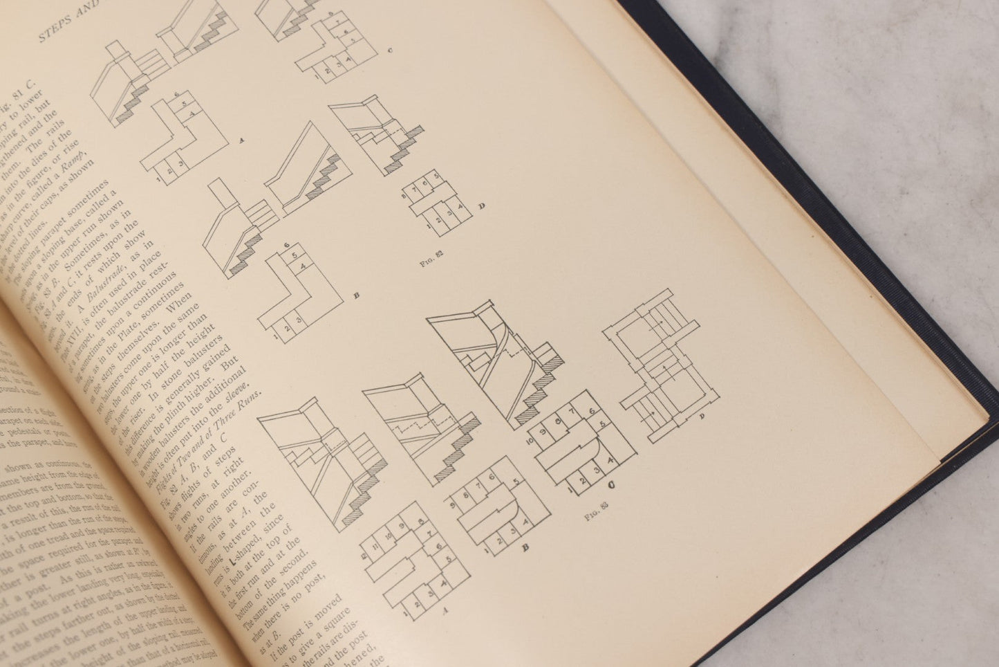 Lot 074 - Pair Of Antique Architecture Books, "The American Vignola" By William R. Ware, Parts I & II, International Textbook Company, Scranton, 1925, Fifth Edition, Profusely Illustrated, Hardcover In Blue Cloth With Gilt Lettering