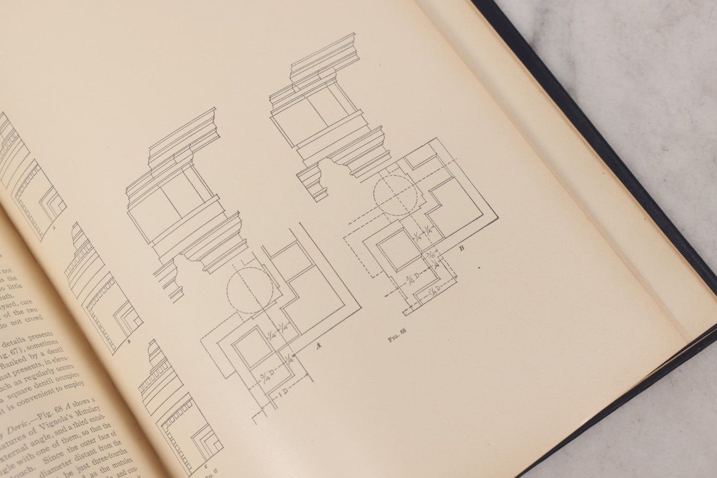 Lot 074 - Pair Of Antique Architecture Books, "The American Vignola" By William R. Ware, Parts I & II, International Textbook Company, Scranton, 1925, Fifth Edition, Profusely Illustrated, Hardcover In Blue Cloth With Gilt Lettering