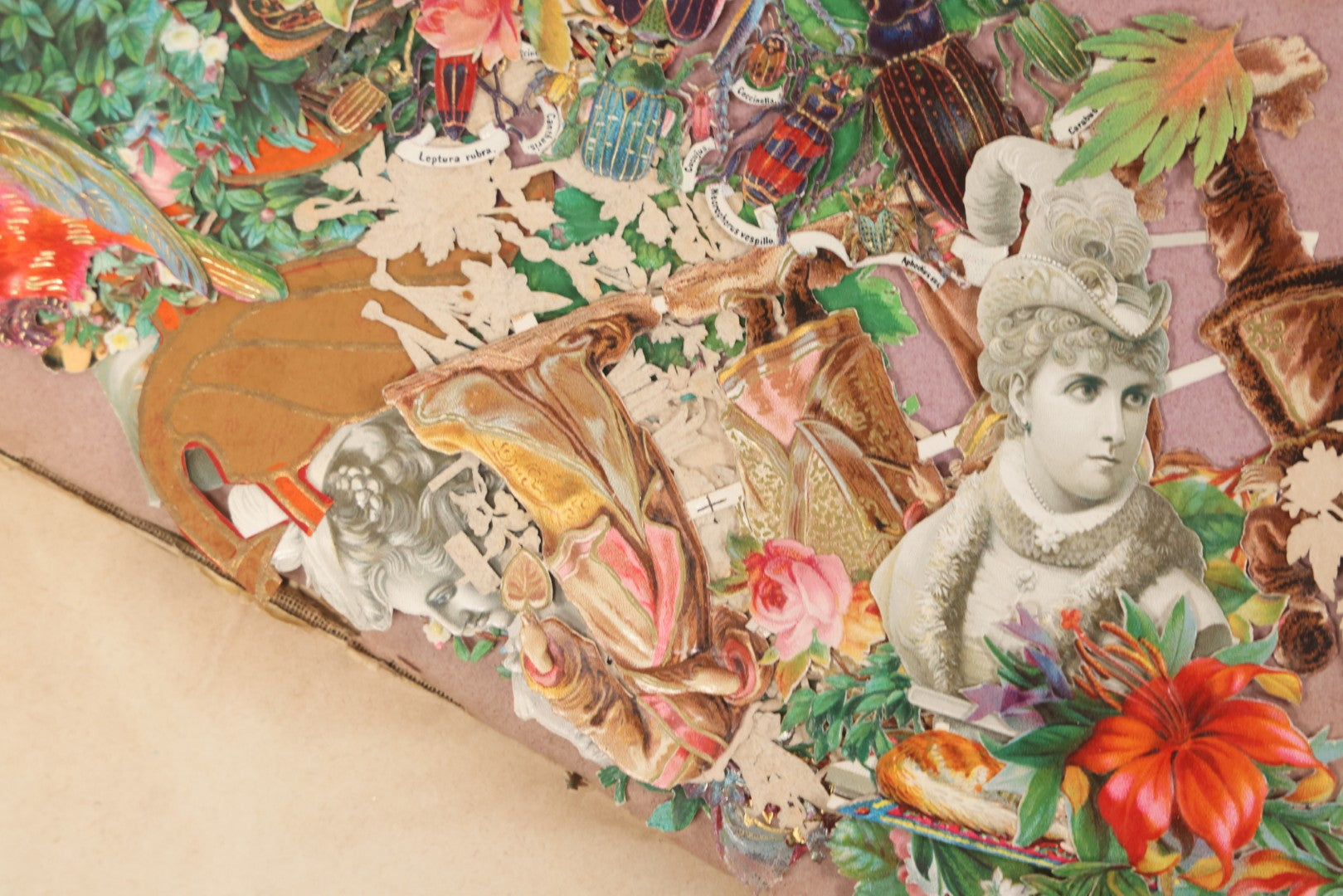 Lot 075 - Antique Die Cut Scrap Collection In Delicate Scrapbook, Containing Dozens Of Pieces, Mostly Made In Germany, Including People, Animals, Flowers, And Other Subjects, Not Glued To Book