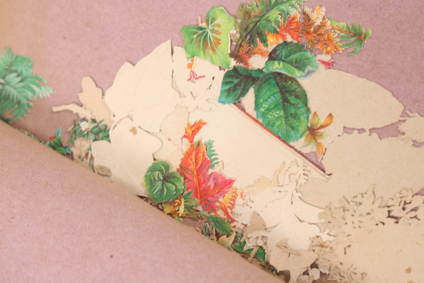 Lot 075 - Antique Die Cut Scrap Collection In Delicate Scrapbook, Containing Dozens Of Pieces, Mostly Made In Germany, Including People, Animals, Flowers, And Other Subjects, Not Glued To Book