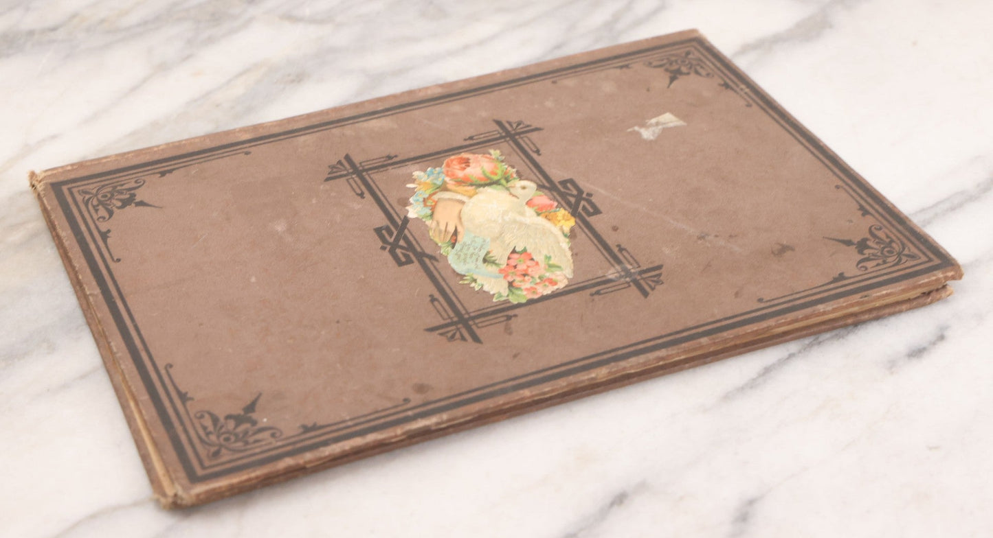 Lot 076 - Antique Victorian Scrapbook Album Containing Book And Newspaper Clippings, Die Cuts, Including Materials Related To Barnum Sideshow Performers Gen. Tom Thumb, Lavinia And Minnie Warren, Count And Countess Magri, Many Pieces Related To Vermont