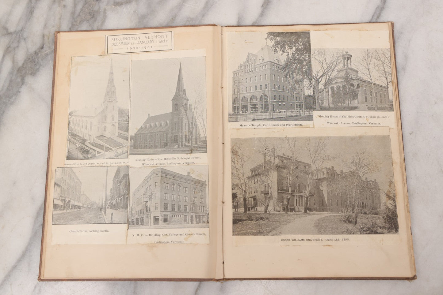 Lot 076 - Antique Victorian Scrapbook Album Containing Book And Newspaper Clippings, Die Cuts, Including Materials Related To Barnum Sideshow Performers Gen. Tom Thumb, Lavinia And Minnie Warren, Count And Countess Magri, Many Pieces Related To Vermont