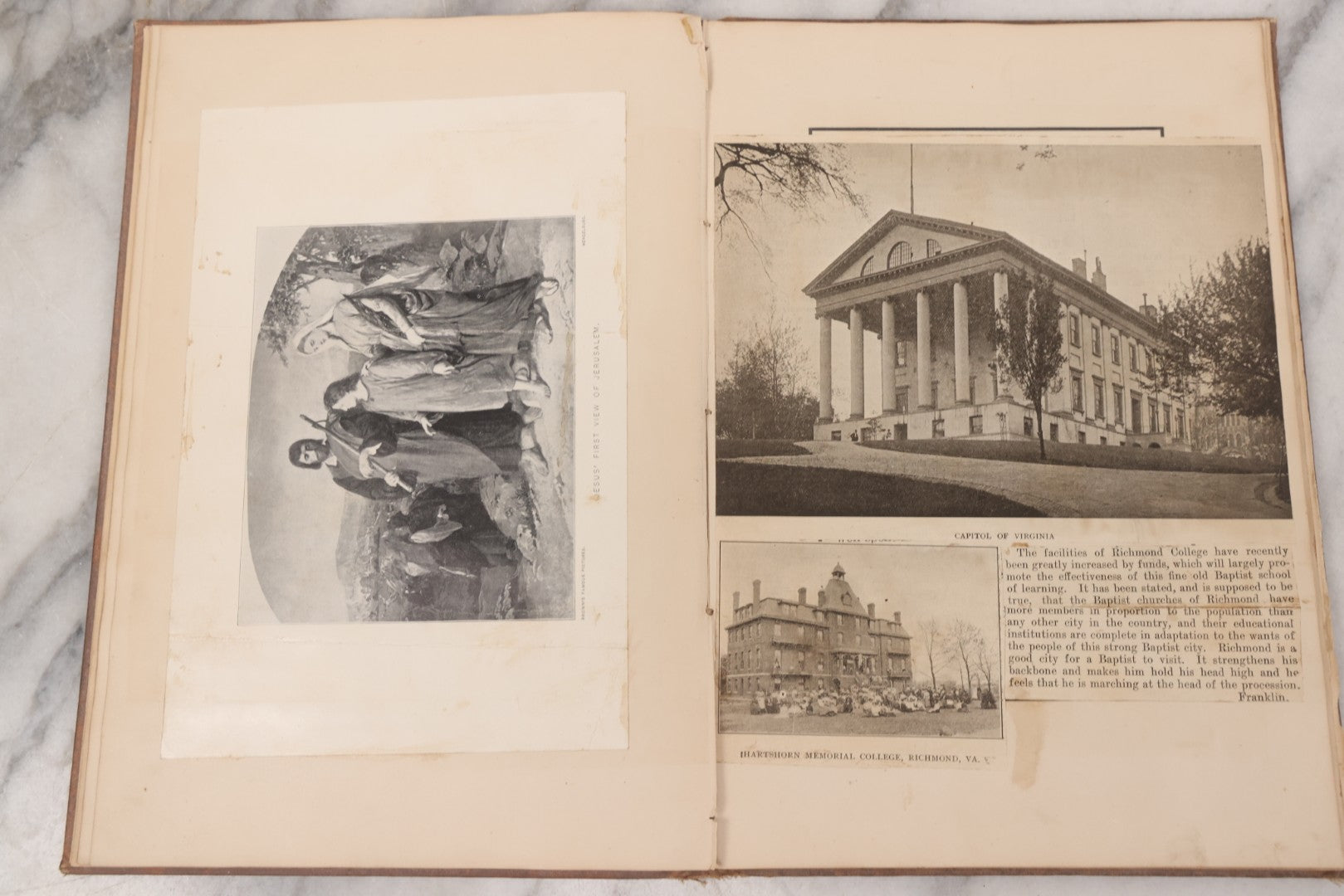 Lot 076 - Antique Victorian Scrapbook Album Containing Book And Newspaper Clippings, Die Cuts, Including Materials Related To Barnum Sideshow Performers Gen. Tom Thumb, Lavinia And Minnie Warren, Count And Countess Magri, Many Pieces Related To Vermont