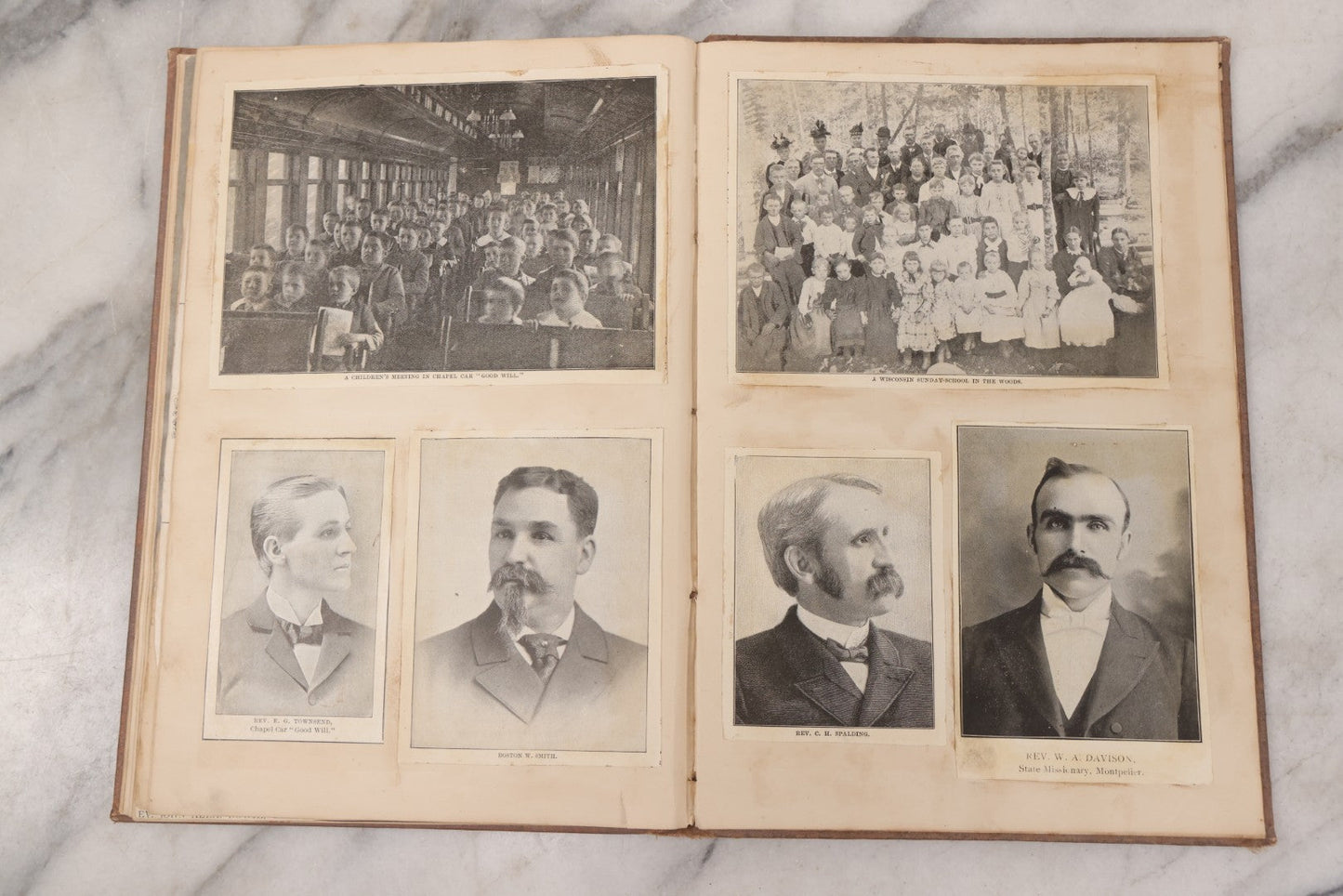 Lot 076 - Antique Victorian Scrapbook Album Containing Book And Newspaper Clippings, Die Cuts, Including Materials Related To Barnum Sideshow Performers Gen. Tom Thumb, Lavinia And Minnie Warren, Count And Countess Magri, Many Pieces Related To Vermont