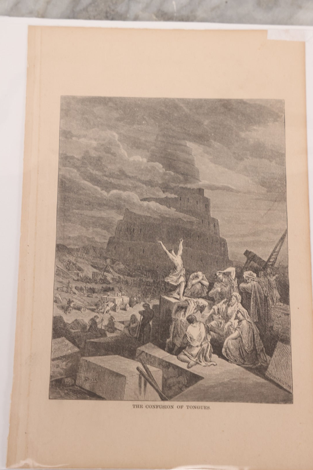 Lot 077 - Grouping Of Ten Antique Book Plate Prints Of Biblical Scenes Illustrated By Gustave Dore, Engraved By Kilburn, Including John The Baptist Beheaded, Daniel In The Lion's Den, The Deluge, Death Of Samson, And Others