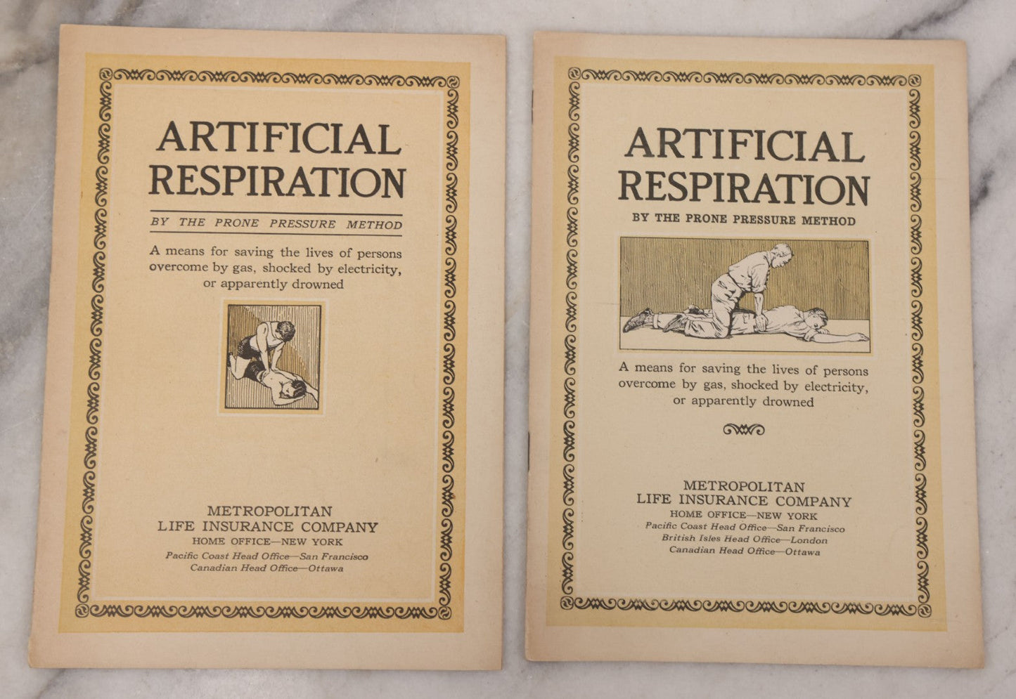 Lot 079 - Grouping Of Seven Vintage And Antique Medical And First Aid Booklets Including "Strong Hearts," "Headaches, "Artificial Respiration," "Eyesight And Health, And Others