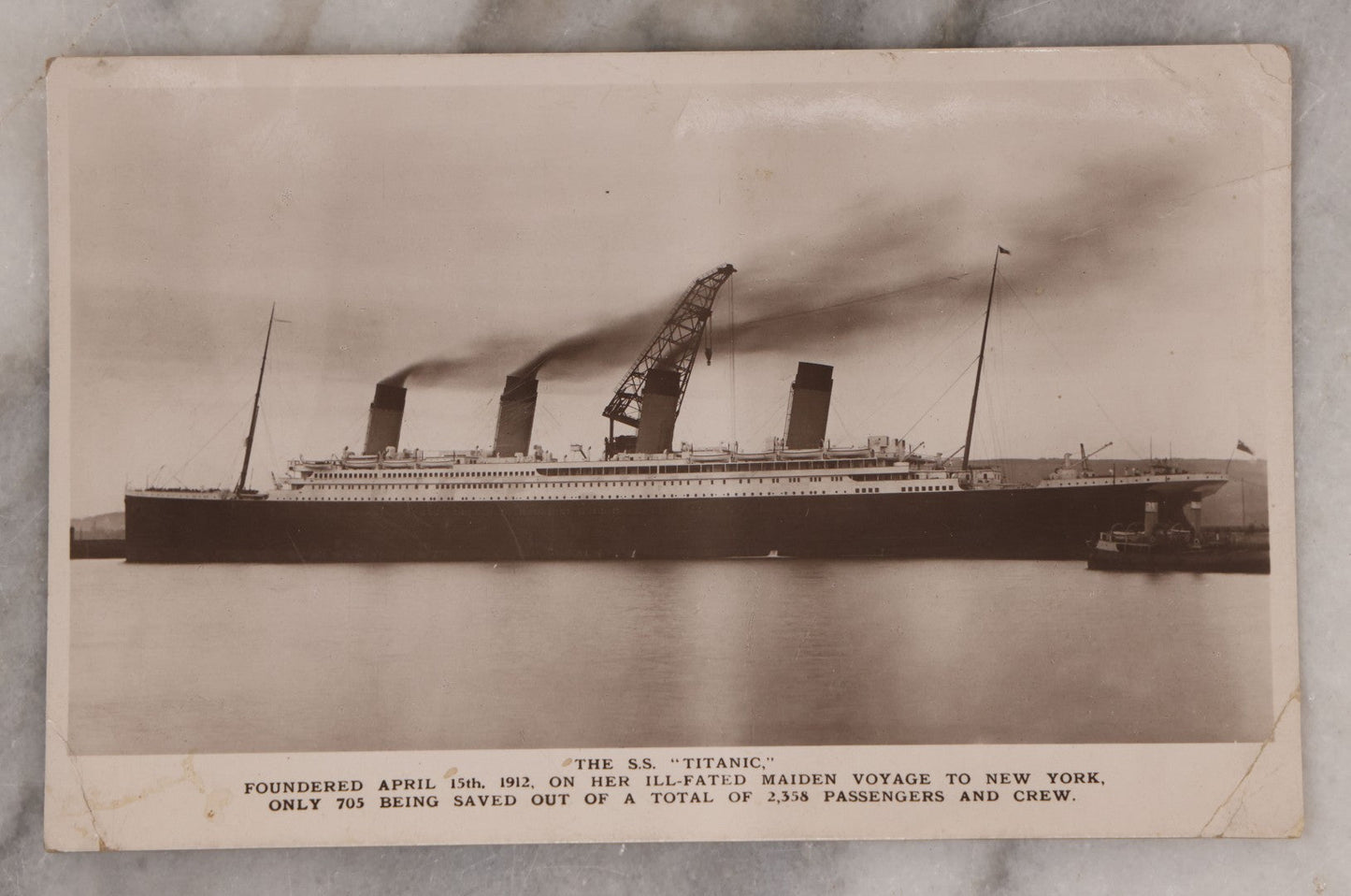 Lot 080 - Pair Of Antique S.S. Titanic Postcards, Contemporary With The Ship, With Details About The Disaster, Including One Postmarked 1912