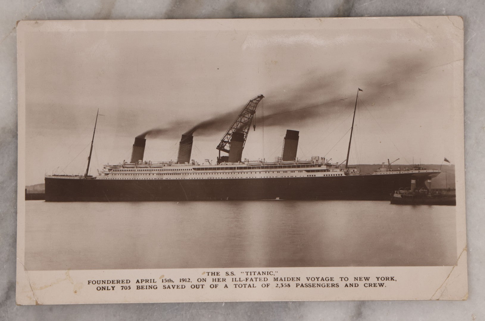 Lot 080 - Pair Of Antique S.S. Titanic Postcards, Contemporary With The Ship, With Details About The Disaster, Including One Postmarked 1912