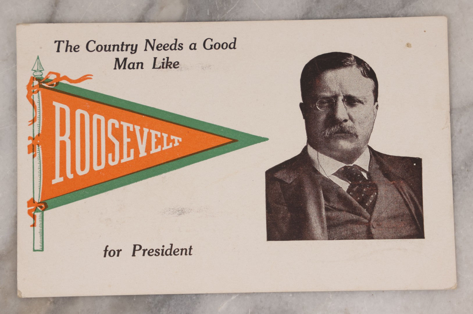 Lot 081 - Pair Of Antique Postcards From The 1912 United States Presidential Election, Theodore Roosevelt Vs. Woodrow Wilson,  With Handwritten Note Between Friends, "Wilson For You, But Teddy For Me, Postmarked October 24, 1912