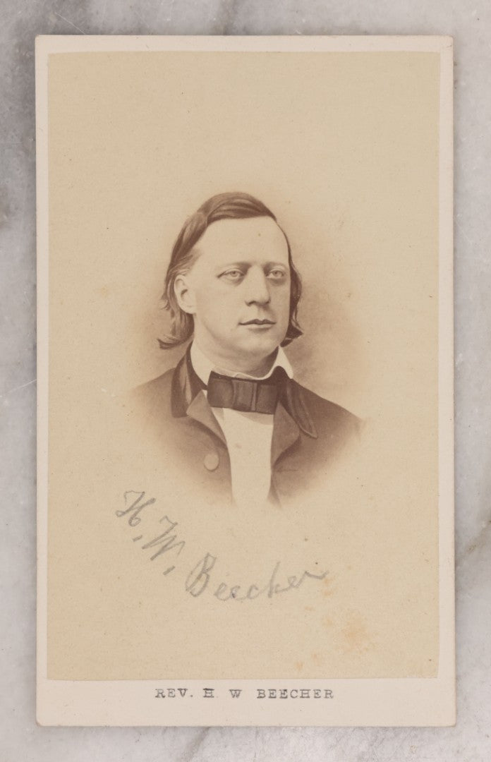 Lot 092 - Antique Carte De Visite C.D.V. Photograph Of Reverend Henry Ward Beecher, American Congregationalist Clergyman, Social Reformer, And Speaker