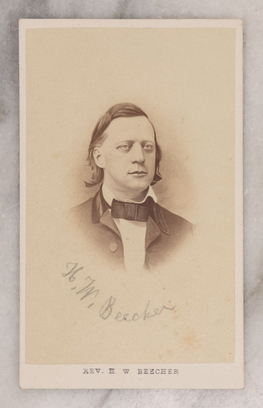 Lot 092 - Antique Carte De Visite C.D.V. Photograph Of Reverend Henry Ward Beecher, American Congregationalist Clergyman, Social Reformer, And Speaker