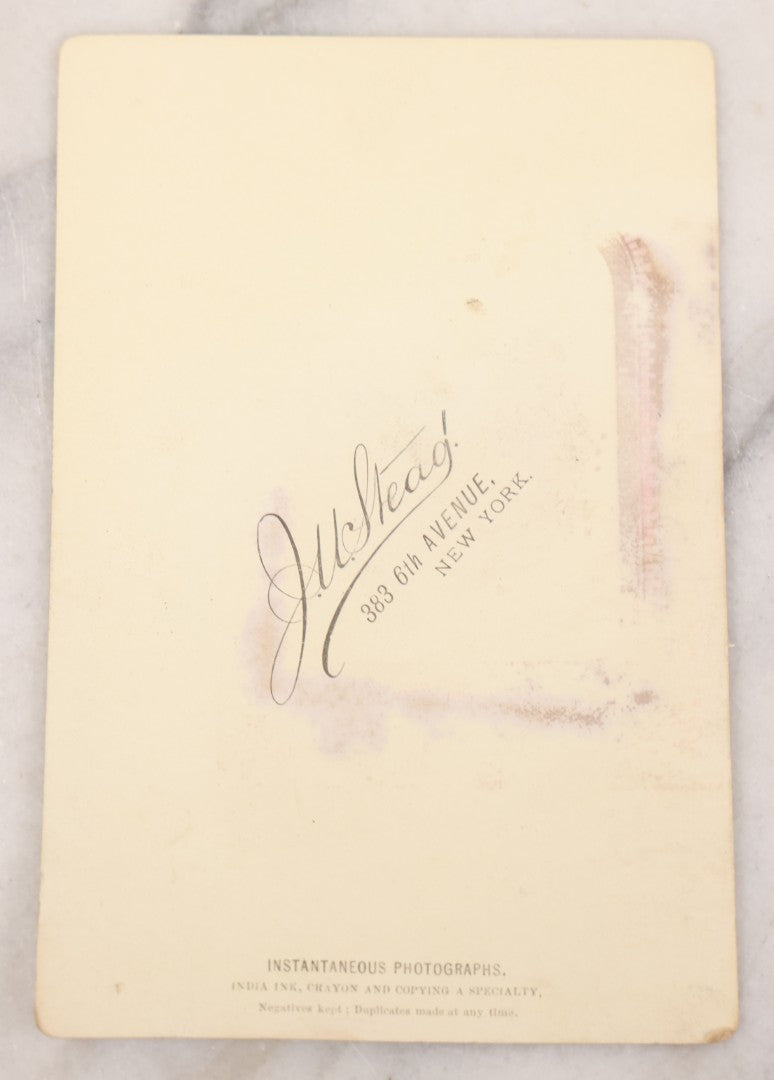 Lot 102 - Antique Cabinet Card Photograph Of A Man In Full Knights Templar Garb Posing With Dress Sword, J.U. Stead, Photographer, New York, New York