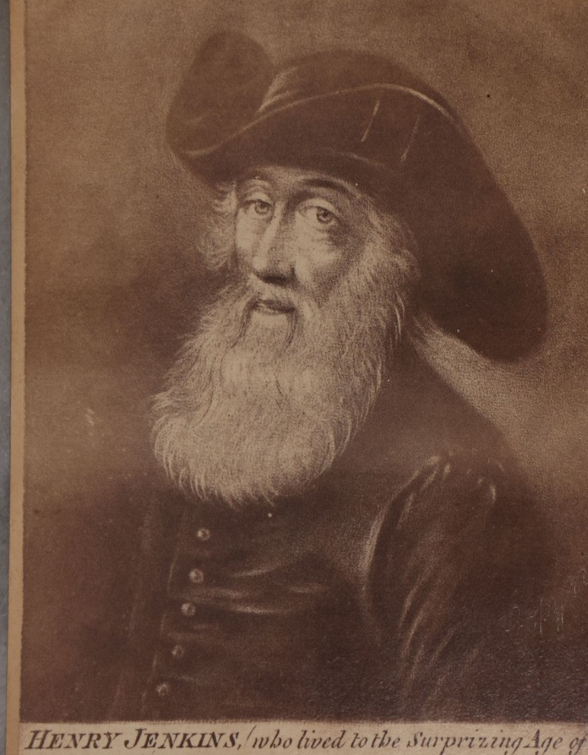 Lot 112 - Antique Cabinet Card Portrait Illustration Of Henry Jenkins (Alleged 169-Year-Old Man Of Ellerton-On-Swale, Yorkshire), Issued By Sanderson Bros., Richmond, Yorkshire, Late 19th Century