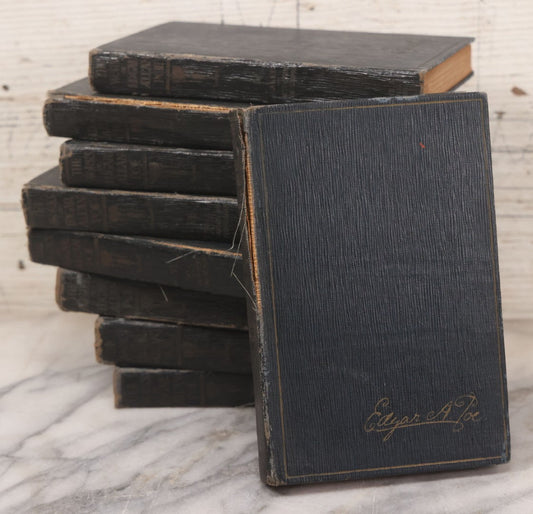 Lot 120 - "The Works Of Edgar Allan Poe" Antique Commemorative Edition, 9 Volumes Of 10, Missing Volume 8, Published By Funk & Wagnalls Company, New York And London, 1904