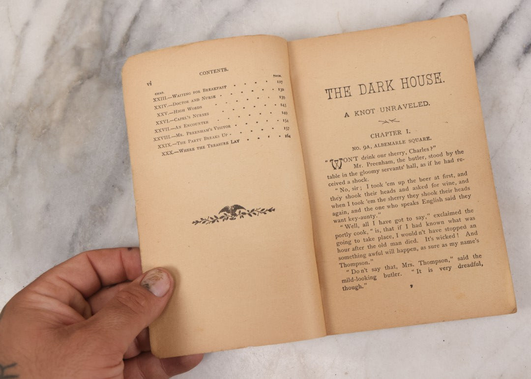 Lot 122 - "The Dark House" Antique Paperback Edition Book By George Manville Fenn, The Ideal Library No. 131, Published By Donohue, Henneberry, & Co., Chicago, 1894