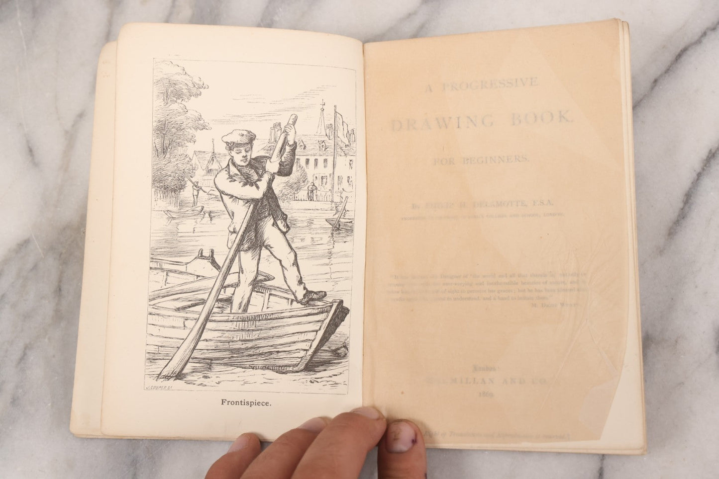 Lot 131 - "A Progressive Drawing Book For Beginners" Antique Art Drawing Book By Philip H. Delamotte, Published By Macmillan And Co., London, 1969, With Illustrated Lessons And Examples
