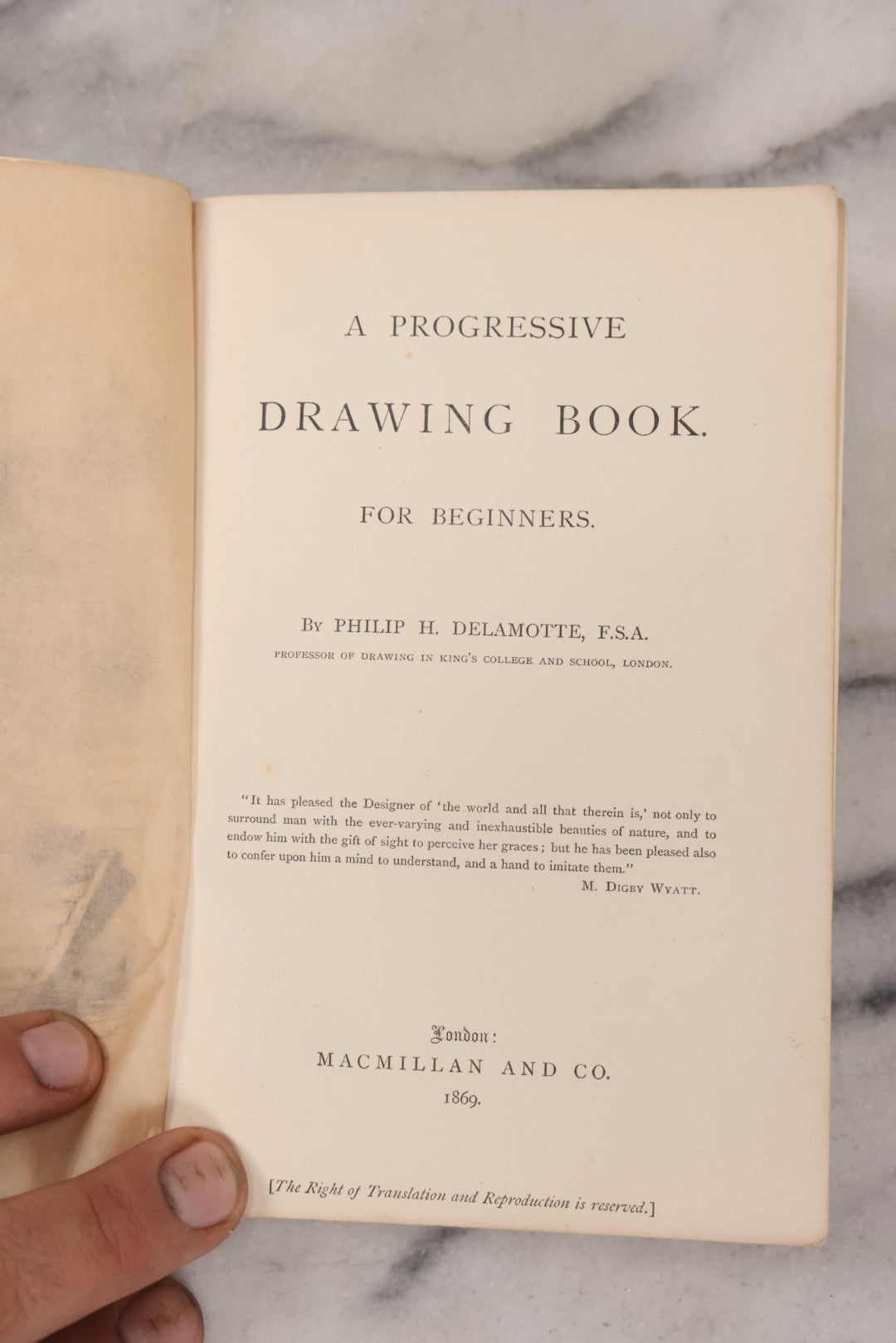 Lot 131 - "A Progressive Drawing Book For Beginners" Antique Art Drawing Book By Philip H. Delamotte, Published By Macmillan And Co., London, 1969, With Illustrated Lessons And Examples