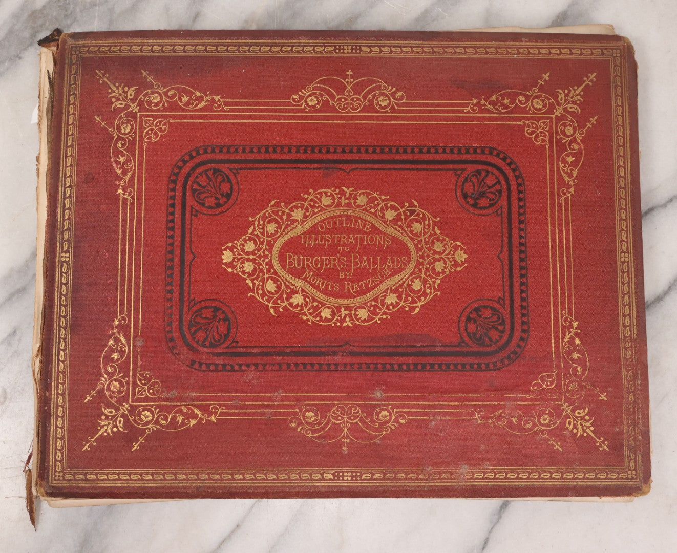 Lot 132 - "Outline Illustrations To Burger's Ballads By Morits Retzsch" Antique Illustrated Book With Esoteric Illustrations, Including Of Ghosts And Goblins, Craft Grade, Loose Binding