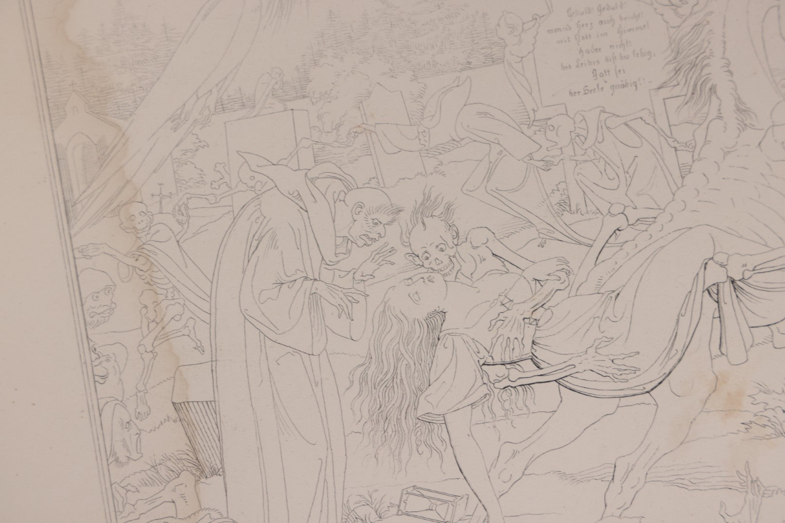 Lot 132 - "Outline Illustrations To Burger's Ballads By Morits Retzsch" Antique Illustrated Book With Esoteric Illustrations, Including Of Ghosts And Goblins, Craft Grade, Loose Binding