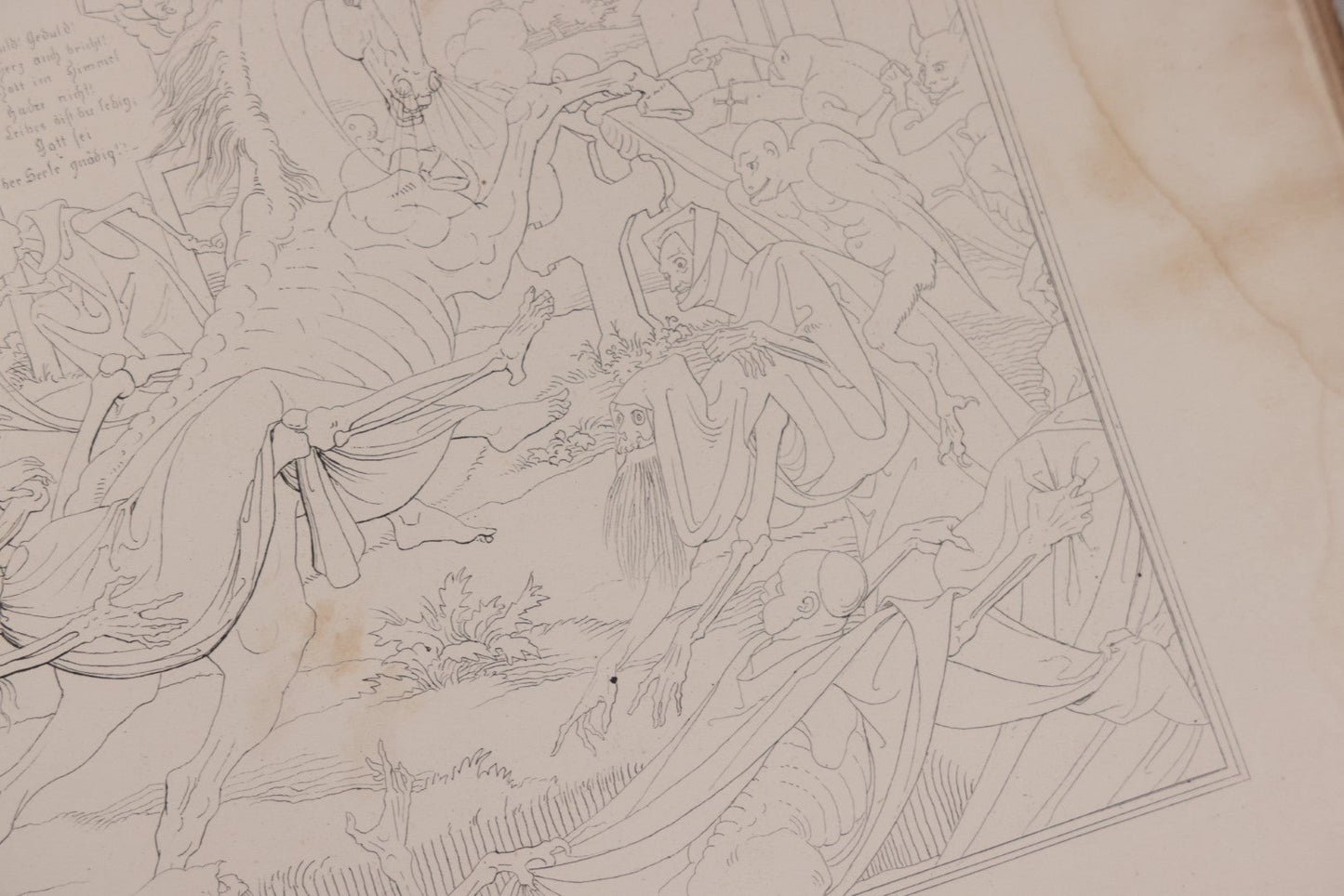 Lot 132 - "Outline Illustrations To Burger's Ballads By Morits Retzsch" Antique Illustrated Book With Esoteric Illustrations, Including Of Ghosts And Goblins, Craft Grade, Loose Binding