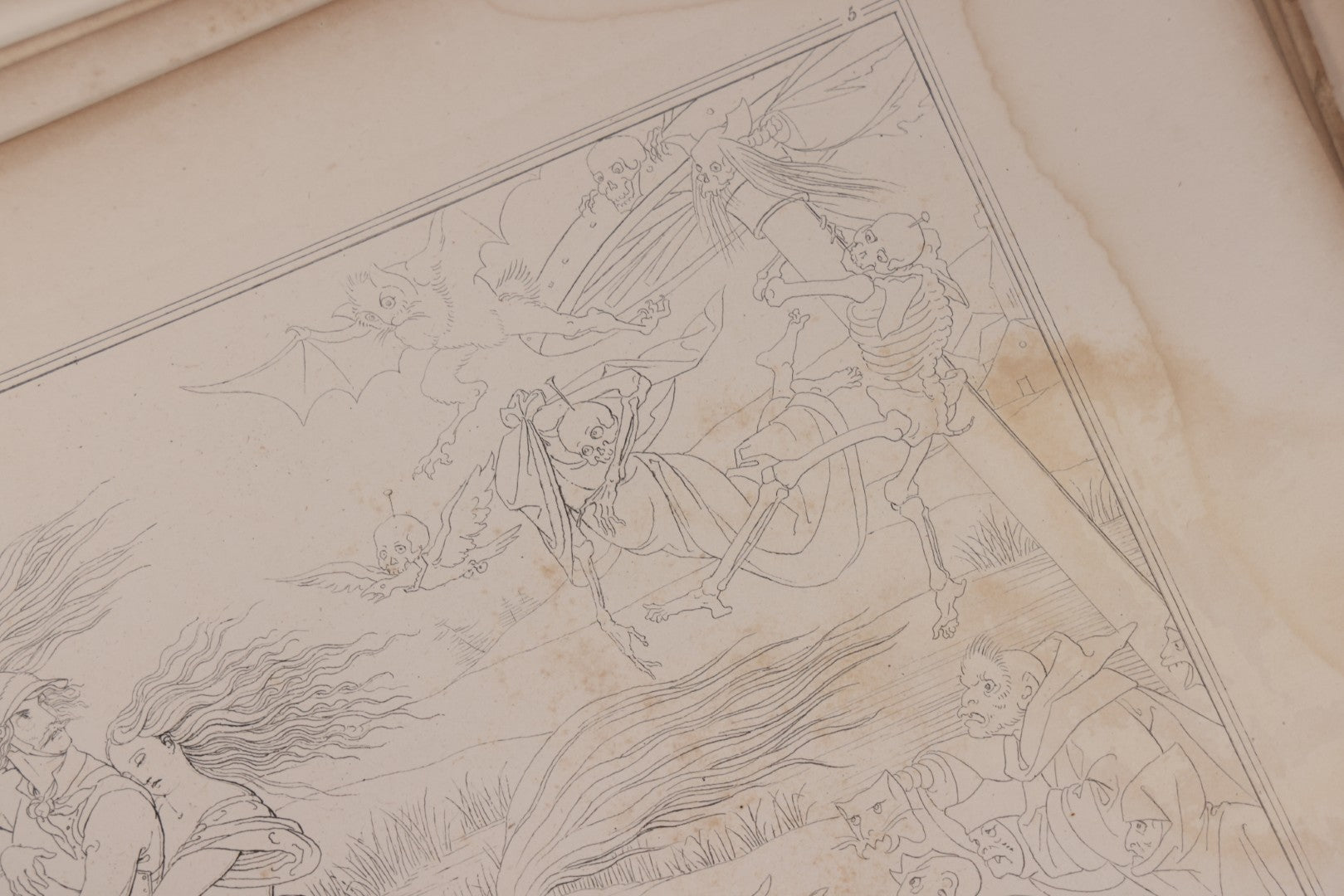 Lot 132 - "Outline Illustrations To Burger's Ballads By Morits Retzsch" Antique Illustrated Book With Esoteric Illustrations, Including Of Ghosts And Goblins, Craft Grade, Loose Binding