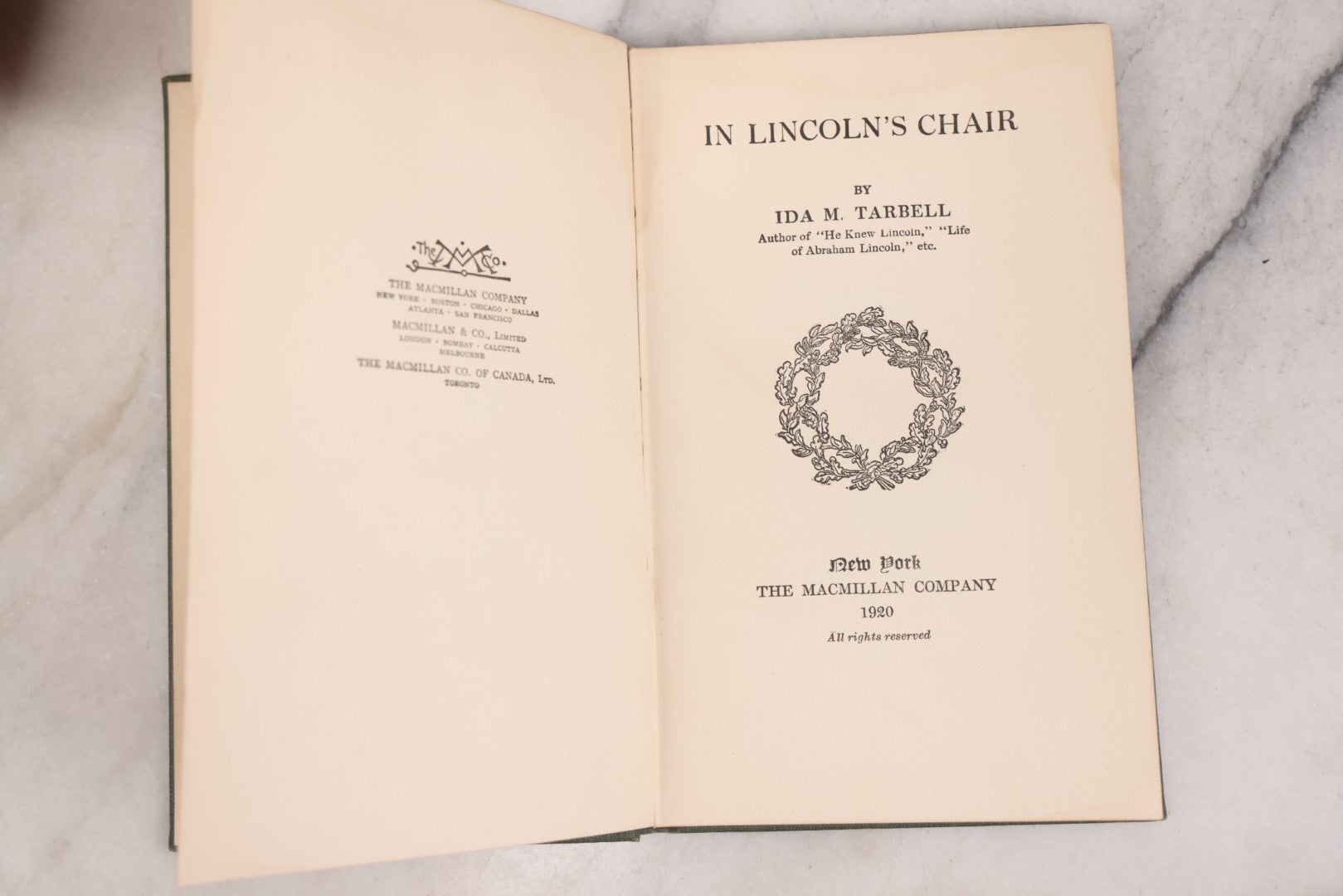 Lot 156 - Grouping Of Three Vintage Lincoln Books, "Abraham Lincoln And Other Addresses In England" By Joseph H. Choate, "Mary Todd Lincoln: An Appreciation Of The Wife Of Abraham Lincoln" By Honoré W. Morrow, And "In Lincoln's Chair" By Ida M. Tarbell