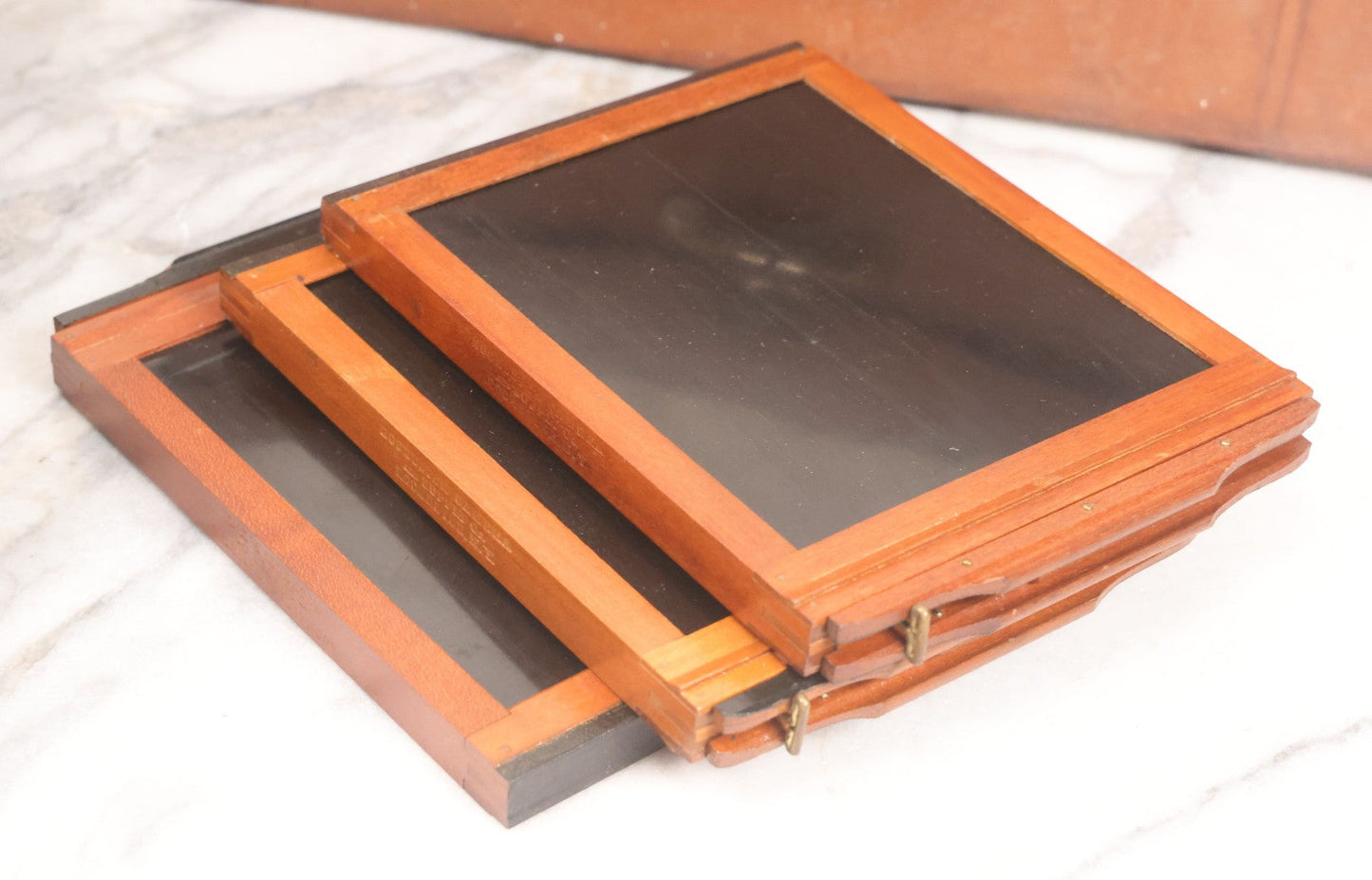 Lot 003 - Antique Cycle Poco No. 5 Folding Camera By Rochester Optical & Camera Co. With Bausch & Lomb Unicum Lens, With Three Matching Plate Holders And Original Case, Circa 1890s