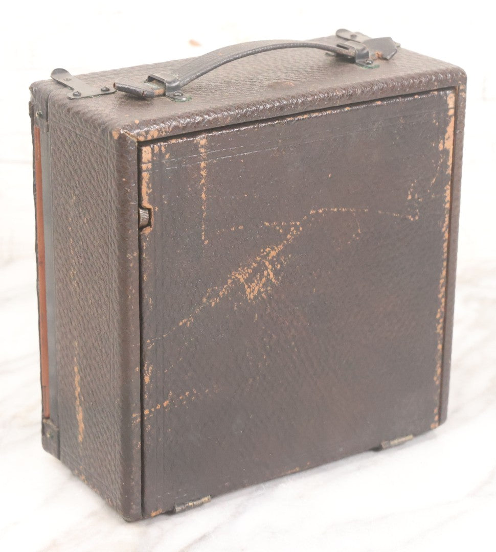 Lot 003 - Antique Cycle Poco No. 5 Folding Camera By Rochester Optical & Camera Co. With Bausch & Lomb Unicum Lens, With Three Matching Plate Holders And Original Case, Circa 1890s