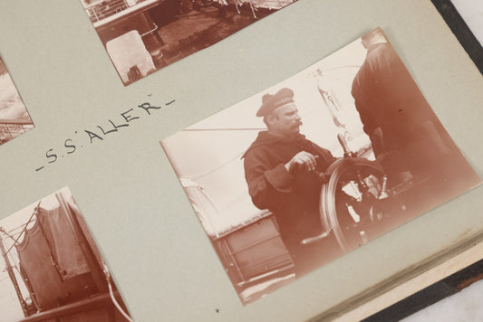 Lot 004 - Antique Snapshot Photo Album Containing 175+ Photographs Documenting A Tour Of The Mediterranean, Spring 1899, Including Photos Aboard The S.S. Aller (German), In And Around Italy, Monte Carlo, France, And Spain