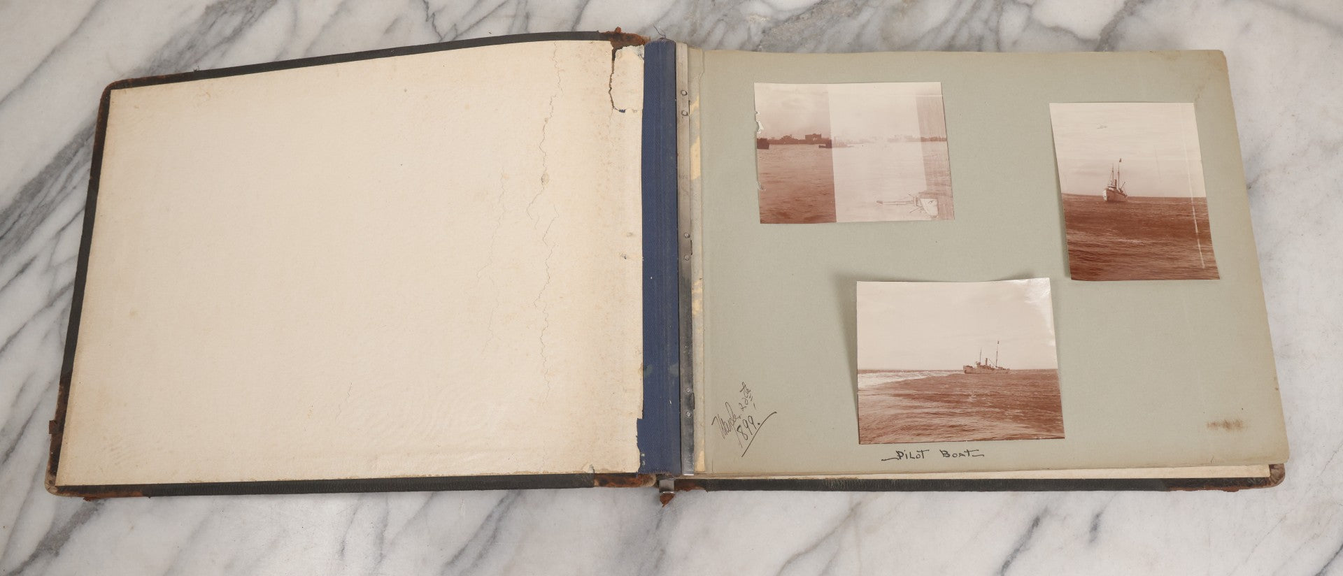 Lot 004 - Antique Snapshot Photo Album Containing 175+ Photographs Documenting A Tour Of The Mediterranean, Spring 1899, Including Photos Aboard The S.S. Aller (German), In And Around Italy, Monte Carlo, France, And Spain