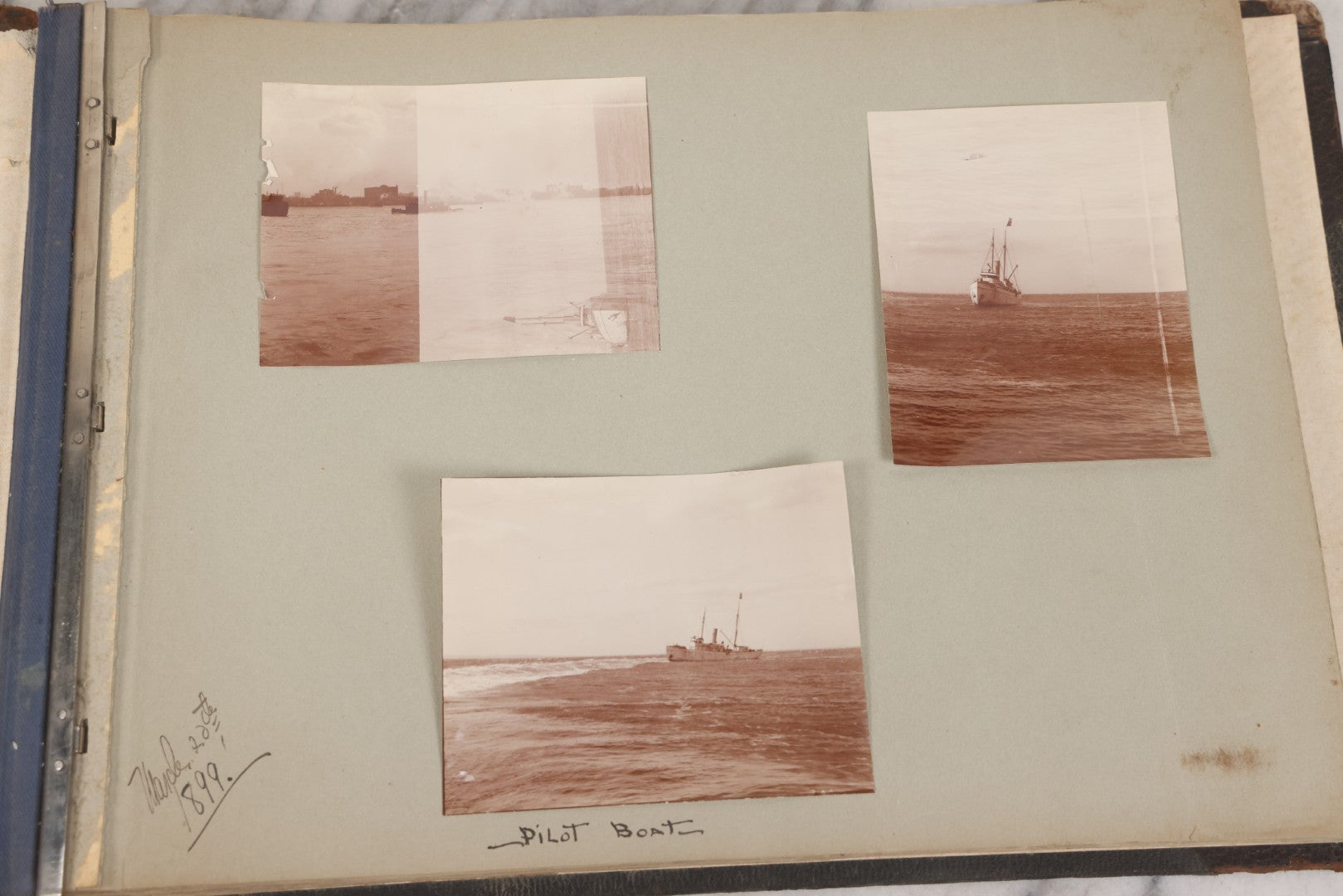 Lot 004 - Antique Snapshot Photo Album Containing 175+ Photographs Documenting A Tour Of The Mediterranean, Spring 1899, Including Photos Aboard The S.S. Aller (German), In And Around Italy, Monte Carlo, France, And Spain