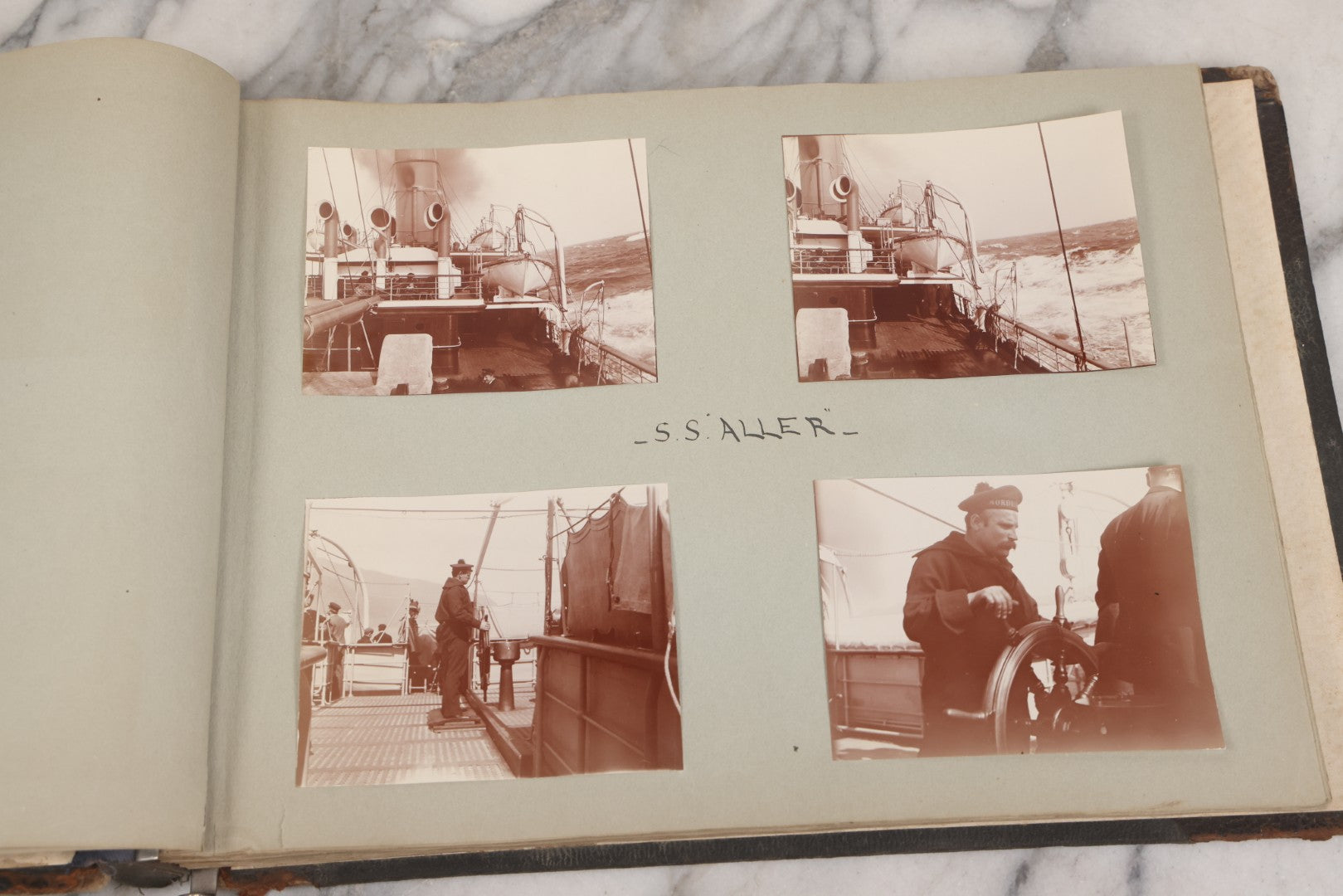 Lot 004 - Antique Snapshot Photo Album Containing 175+ Photographs Documenting A Tour Of The Mediterranean, Spring 1899, Including Photos Aboard The S.S. Aller (German), In And Around Italy, Monte Carlo, France, And Spain